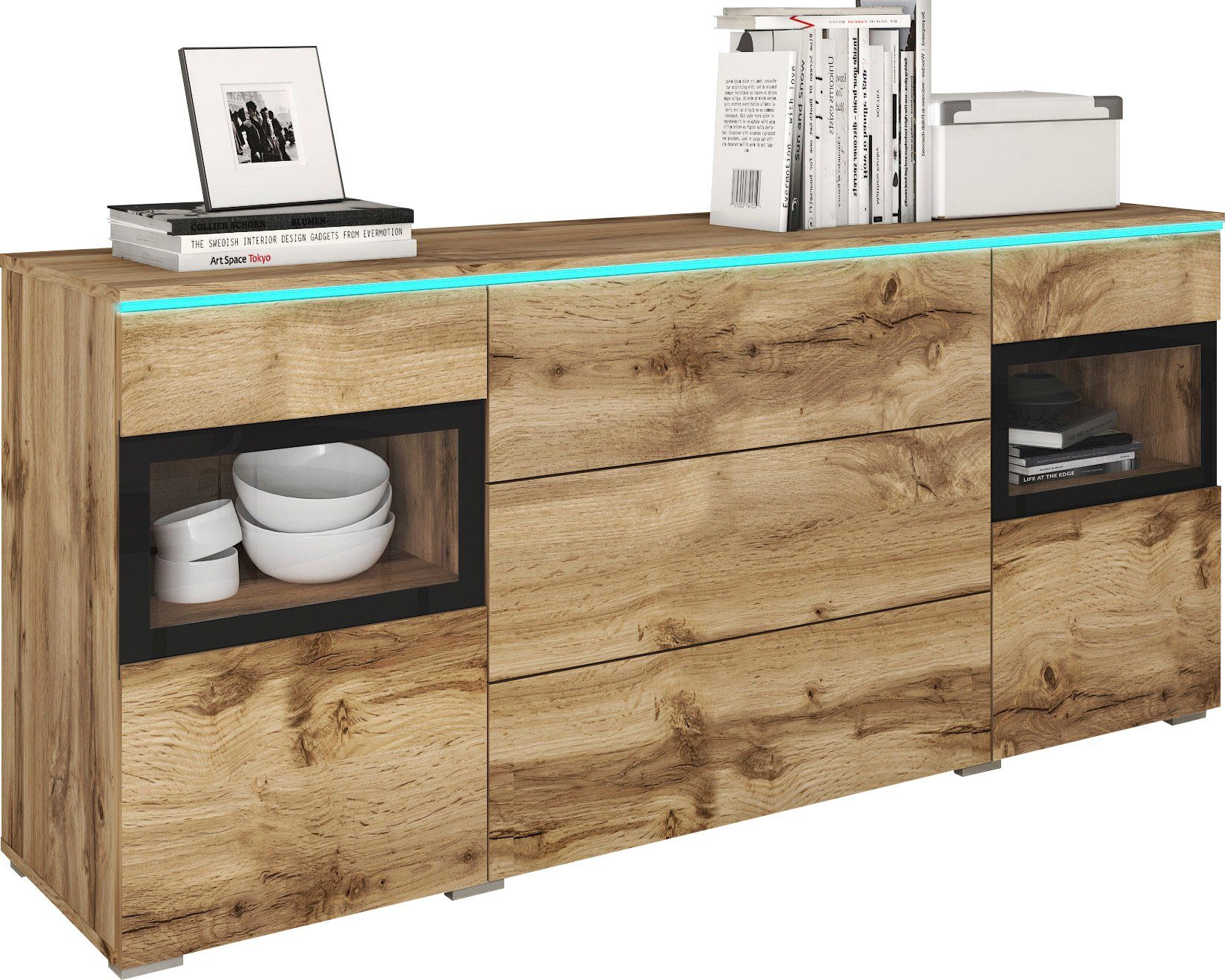 INOSIGN Sideboard Vera, Breite 150 cm, ohne Beleuchtung eichefarben votan