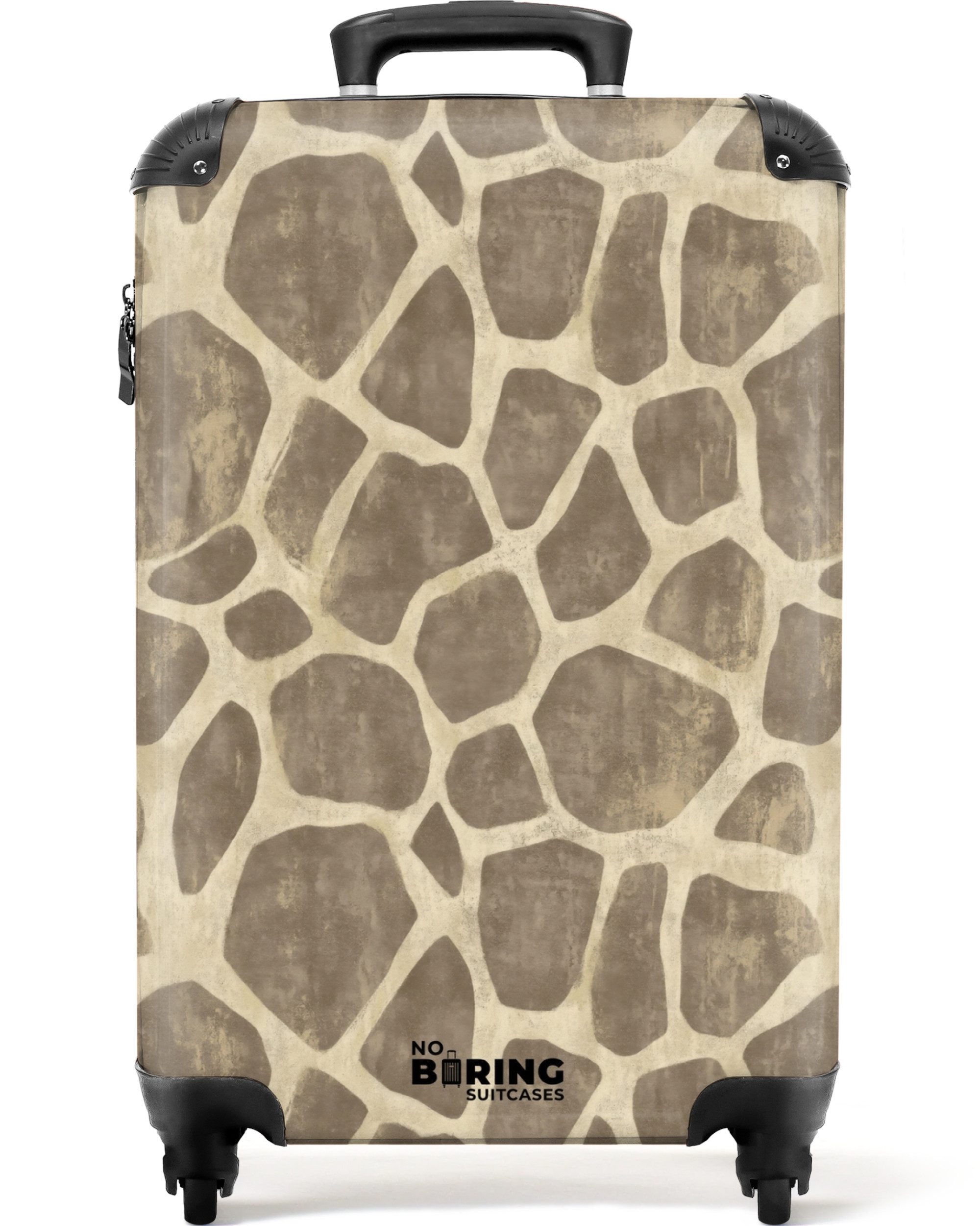 NoBoringSuitcases.com© Hartschalen-Trolley Giraffe - Klassisch - Braun 55x35x20cm, Handgepäck Koffer & Trolleys, Luggage, Reisekoffer Frauen