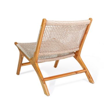 More2Home Gartensessel Lounge-Sessel PARIS, Teakholz/Polyrattan natur