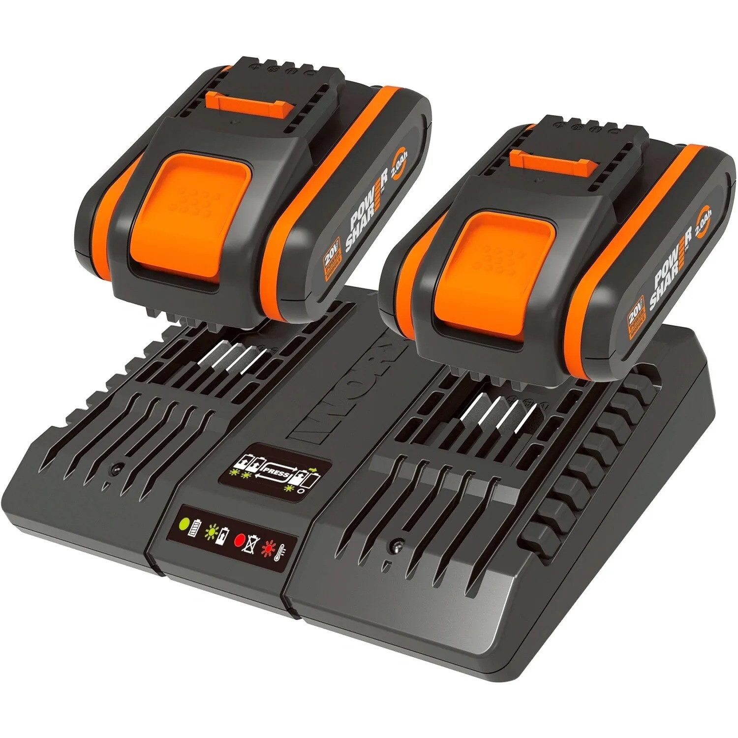 Worx WORX Dual Ladegerät Set PowerShare WA3610 20V Werkzeug-Akku-Ladetechnik