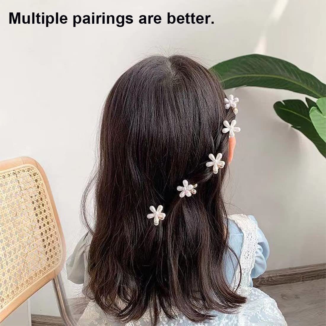 Stück Haarspange 10-tlg. Haiaveng Mini-Perlen-Haarspangen, 10 Mini-Blumenklauen-Clips,