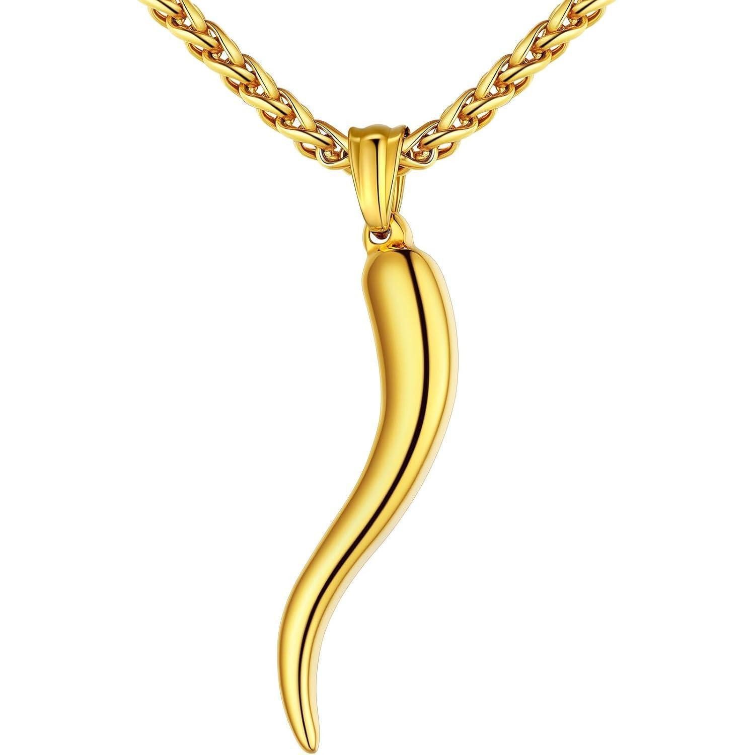 LuxusKollektion Kette und Anhänger Set Halskette Cornicello Horn 316L Edels günstig online kaufen