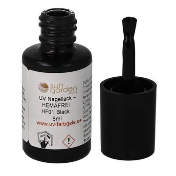 Sun Garden Nails Nagellack HF01 Black - UV Nagellack 6ml – HEMAFREI