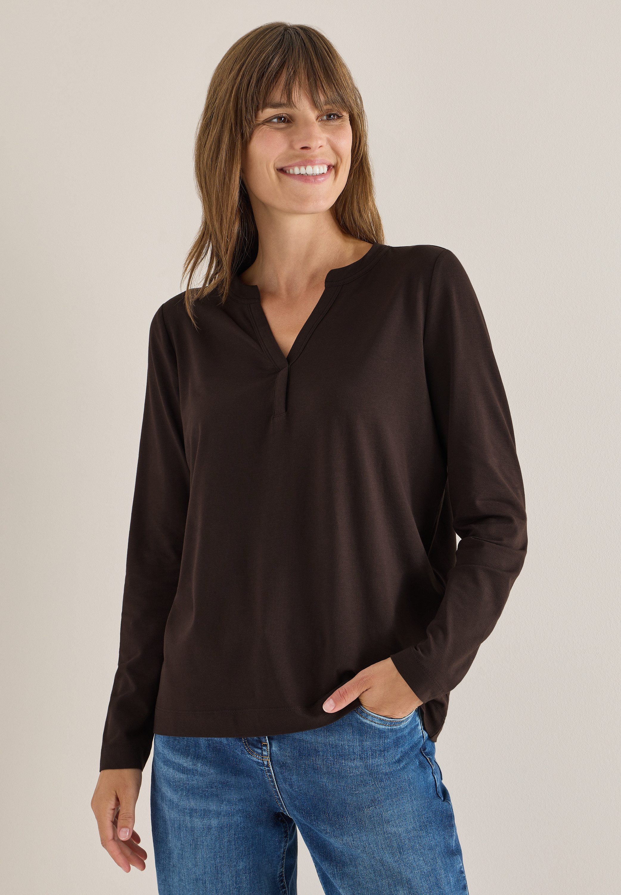 CECIL Langarmshirt im soften Baumwoll-Mix günstig online kaufen