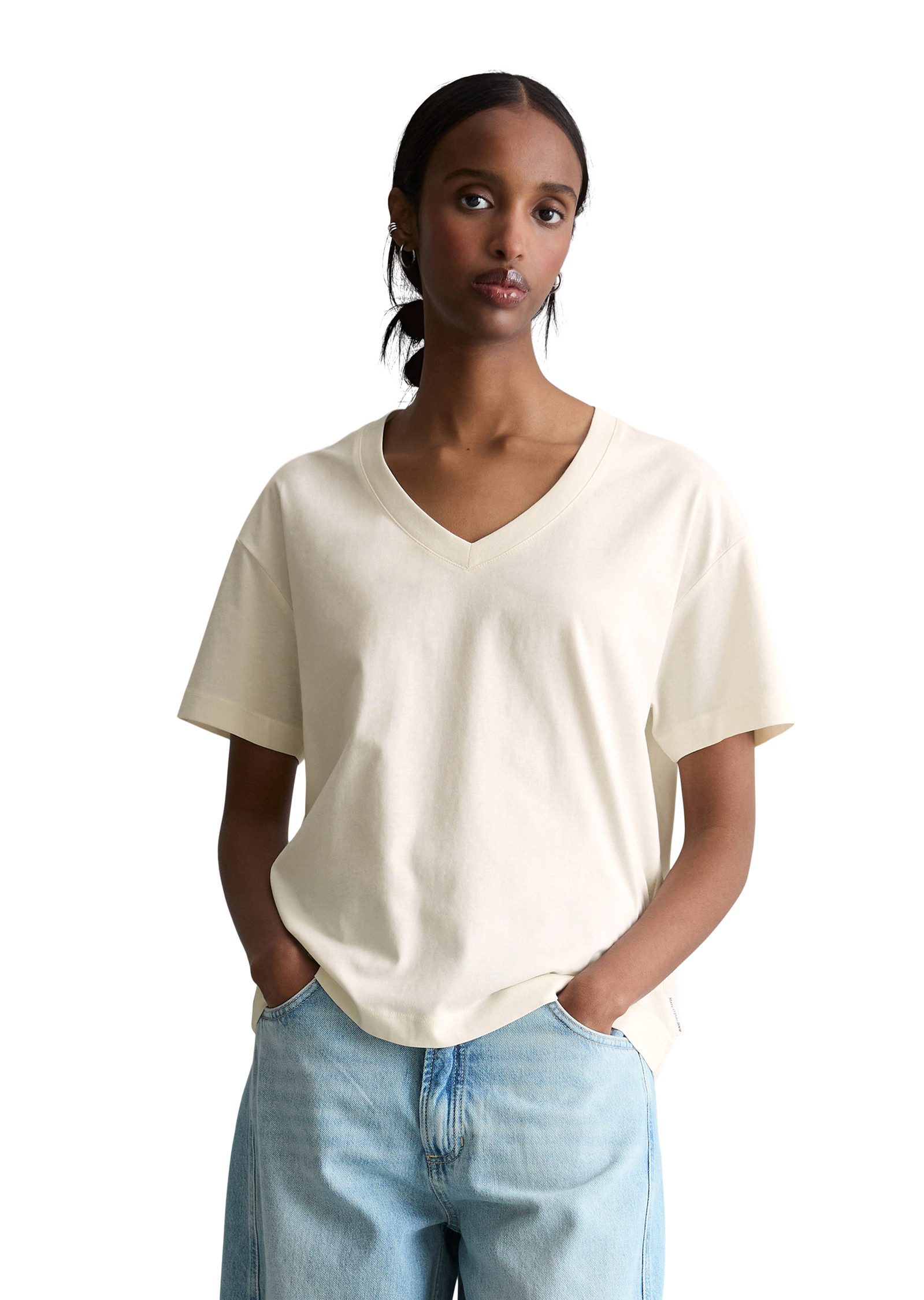 Marc O'Polo DENIM V-Shirt regular aus Baumwoll-Single-Jersey günstig online kaufen
