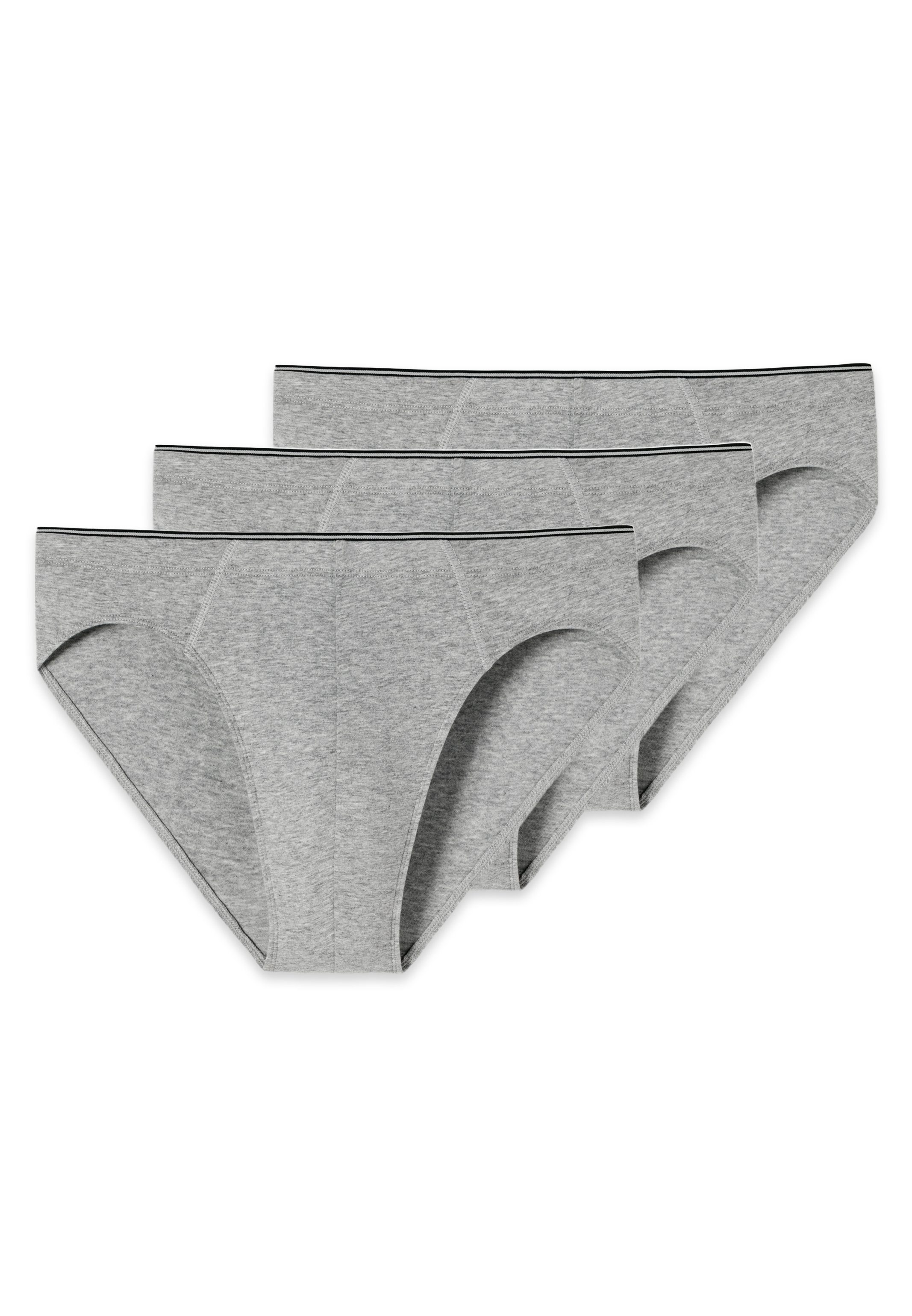 Schiesser Slip 3er Pack 95/5 Organic Cotton (Spar-Set, 3-St) Mini Slip / Unterhose - Baumwolle - Ohne Eingriff - Grau-Melange