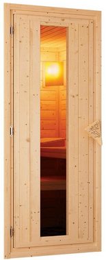 Karibu Sauna Jarla, BxTxH: 196 x 196 x 198 cm, 68 mm, (Set) 9-kW-Ofen mit externer Steuerung