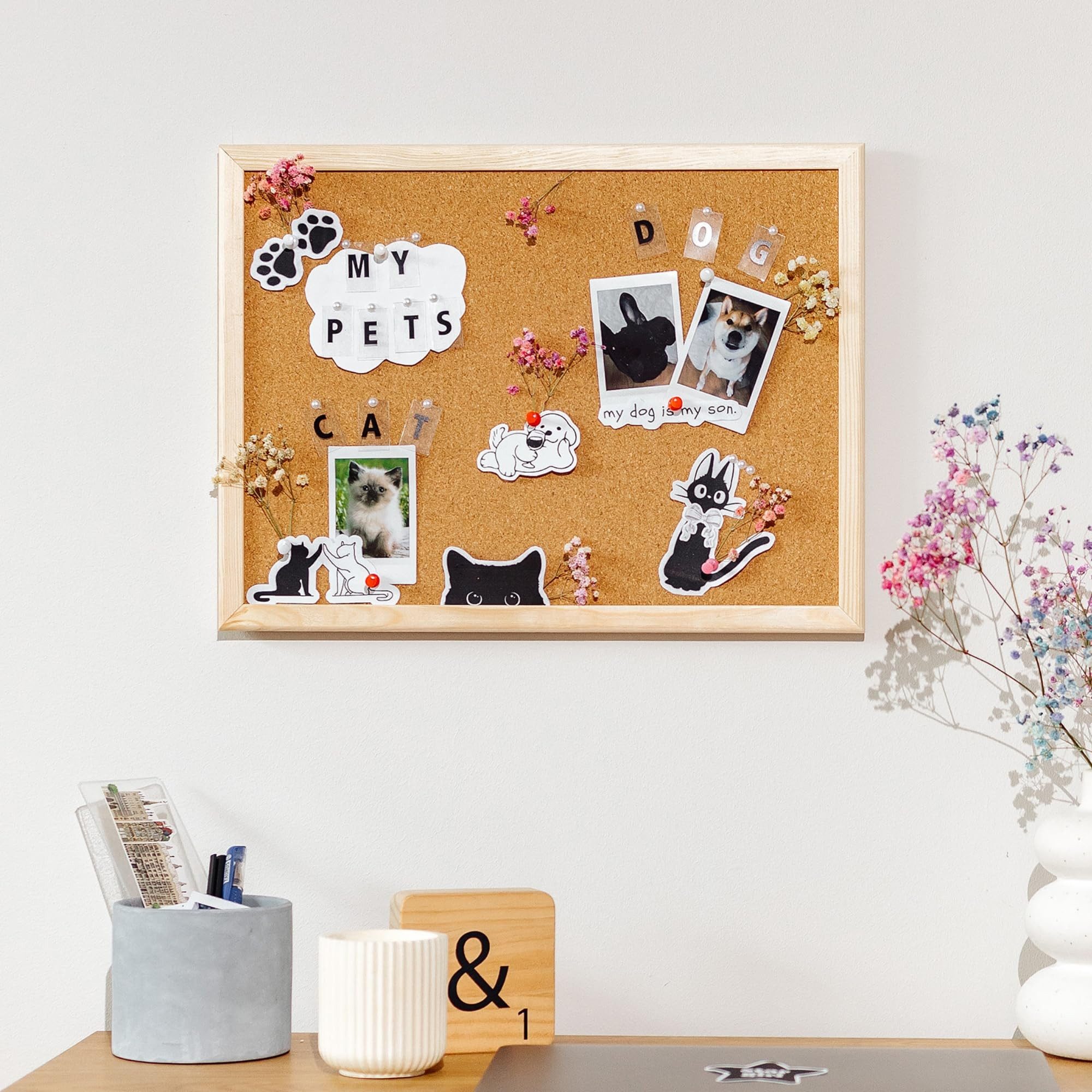 Creative Home Pinnwand Pinnwand Kork mit 5 Pinwandnadeln – Bild 4 von 5