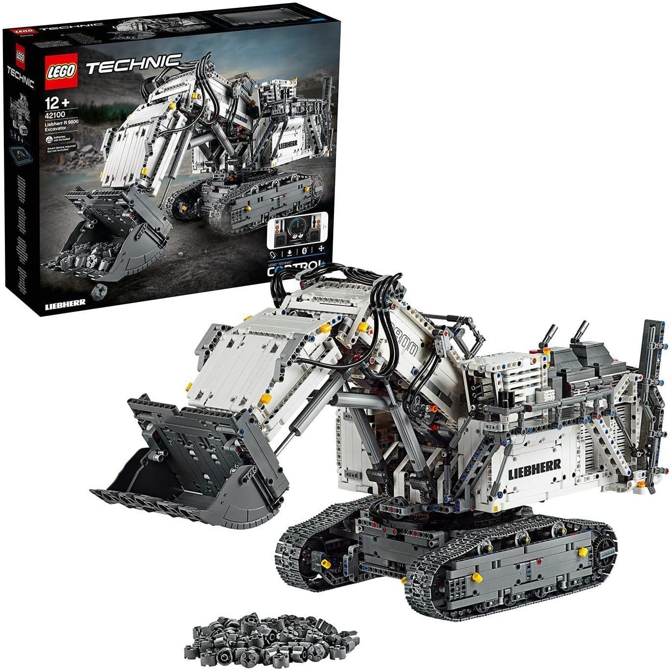 LEGO® Technic - Liebherr Bagger R 9800 (42100) Konstruktionsspielsteine, (Packung, 4108 St., Packung), Multifunktionale Steuerung