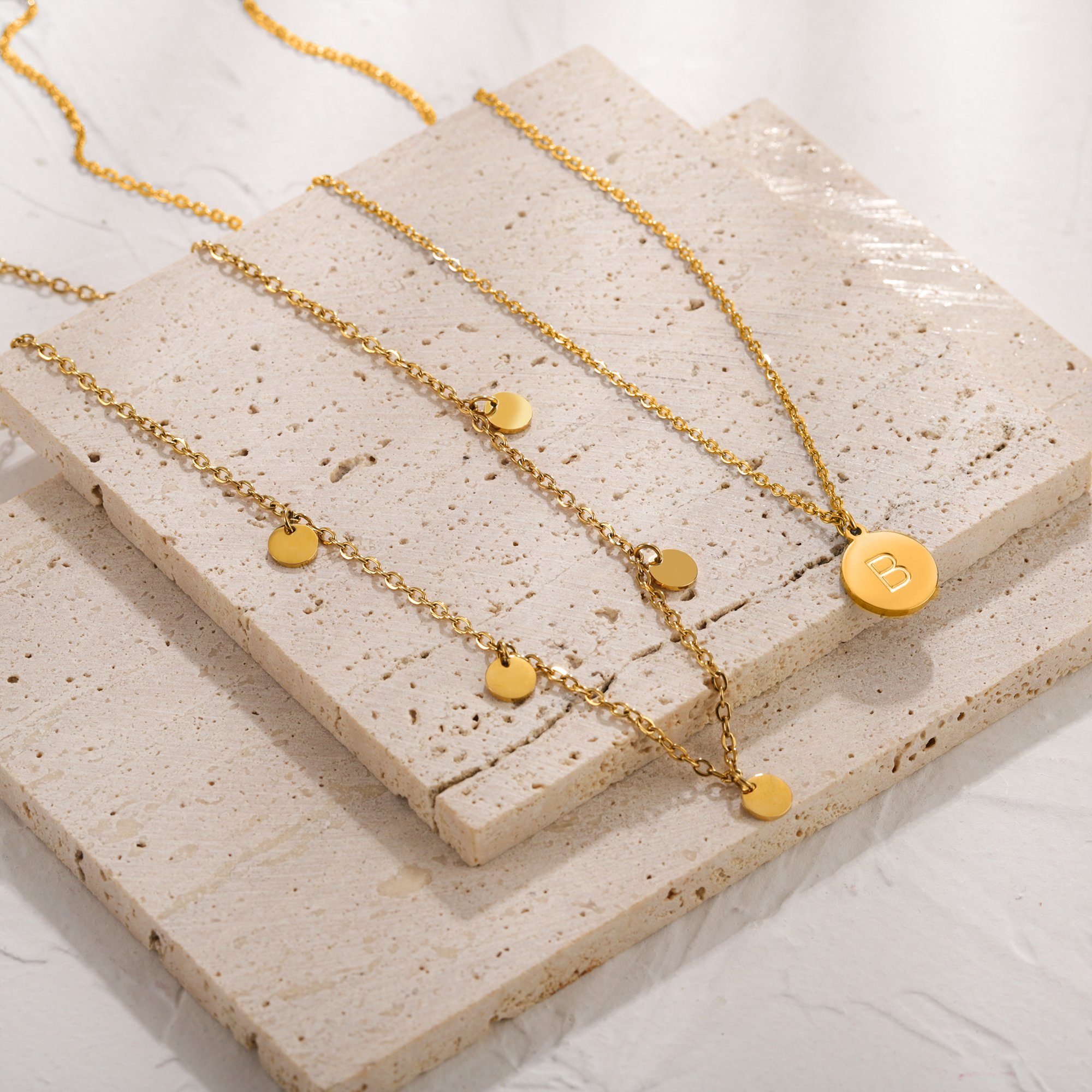 Kim Johanson Schmuckset Plättchen & Buchstabe A-Z in Silber & Gold (Set, 2- günstig online kaufen