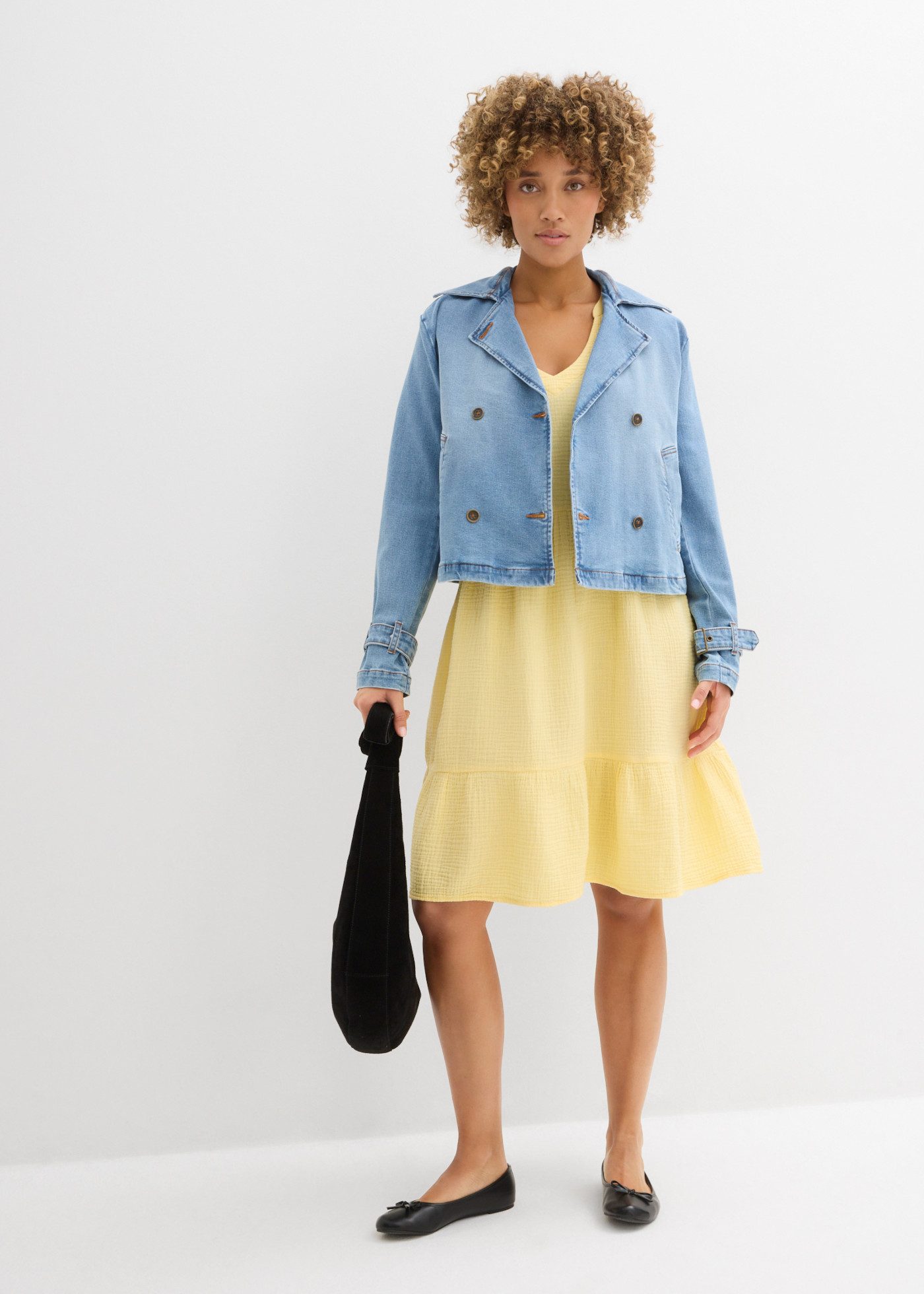 bonprix Sweatkleid für entspannten Look, Oversized-Kleid, aus Musselin, aus Baumwolle