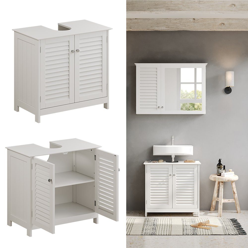 Vicco Waschbeckenunterschrank Riad, Weiß, 60 x 58 cm mit 2 Türen günstig online kaufen