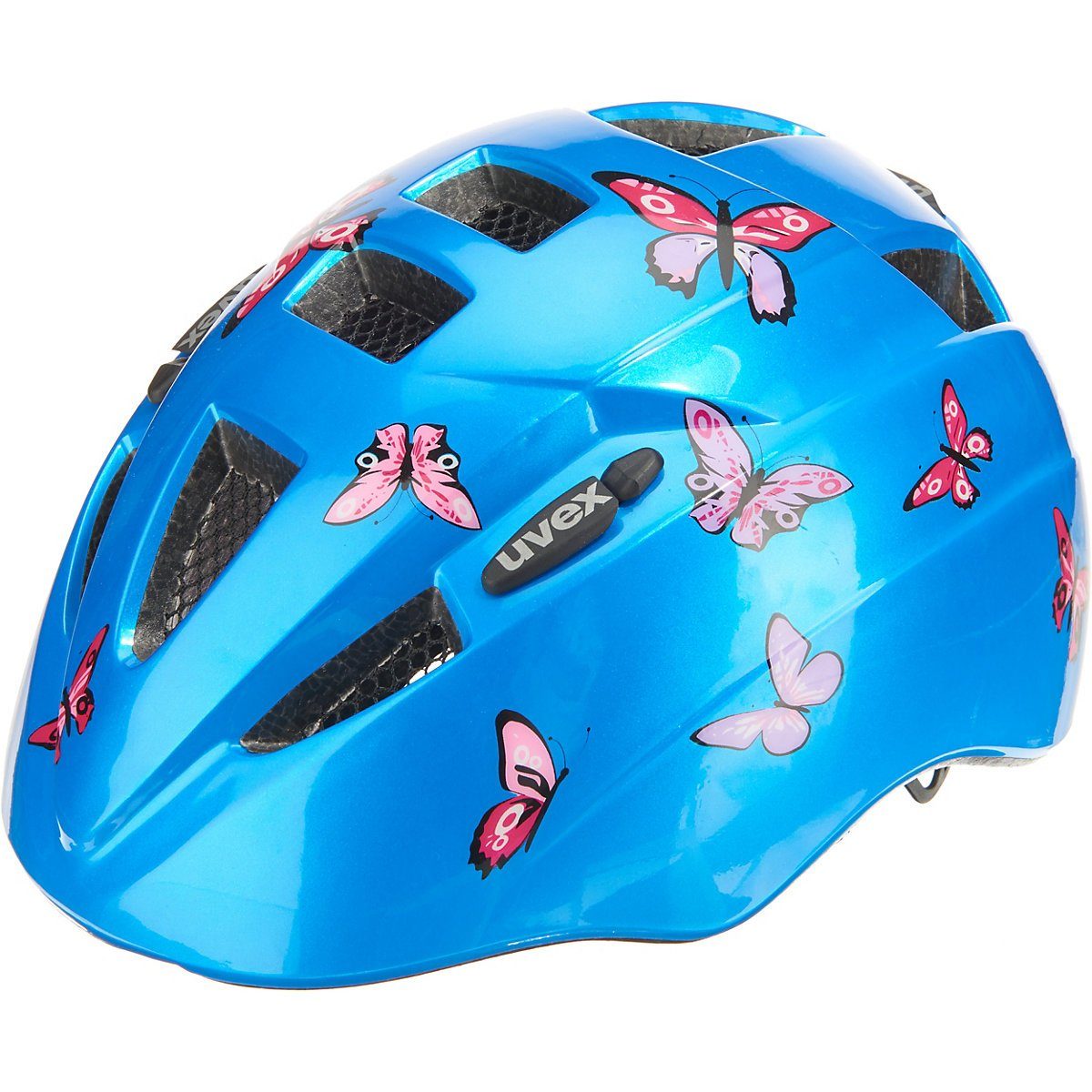 hoog aardolie voor Uvex Fahrradhelm Fahrradhelm kid 2 butterfly Gr. 46-52, blau/rosa