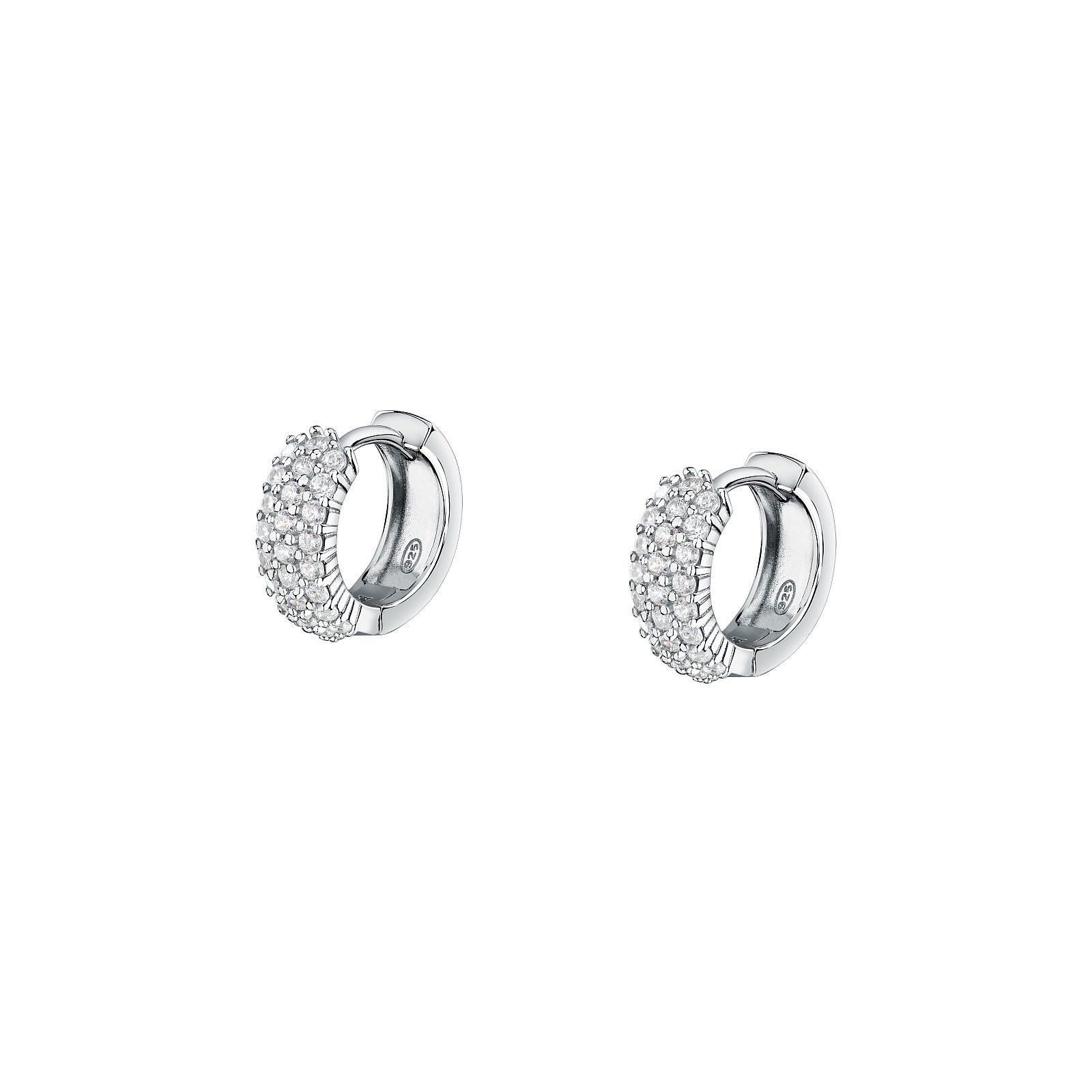MORELLATO Paar Creolen Tesori SAIW144 925 Silber Zirkonia 12 mm Klappcreolen Damen