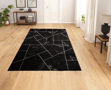 Teppich Lerina, Leonique, rechteckig, Höhe: 12 mm, Marmor-Design, geometrisches Muster, Hoch-Tief-Effekt, Kurzflor