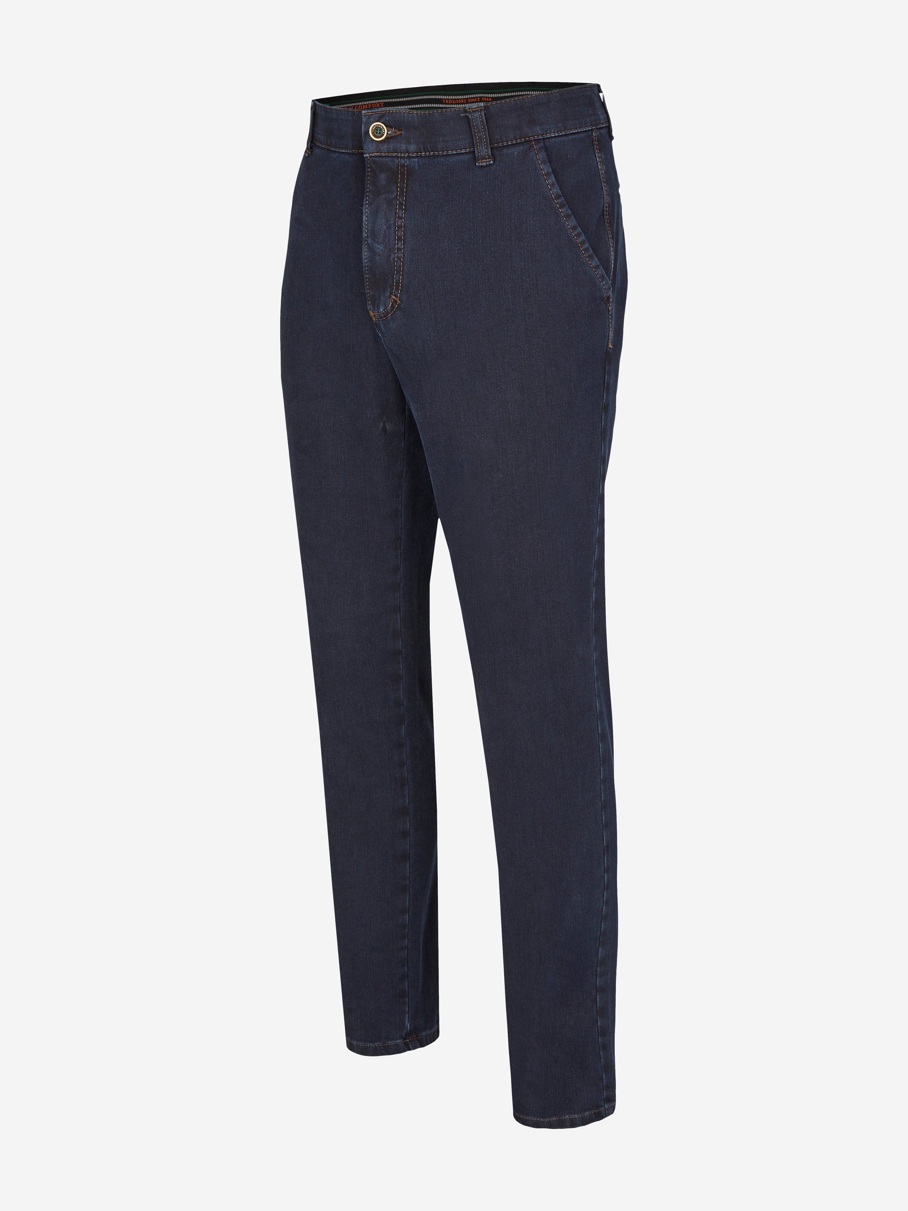 Club of Comfort Chinohose Chino/Flat Front Hose GARVEY 7054 - dunkelblau - Herrenhose - 54 Bequeme Flat Front-Hose, elastischer Komfortbund - Bi-Stretch-Denim