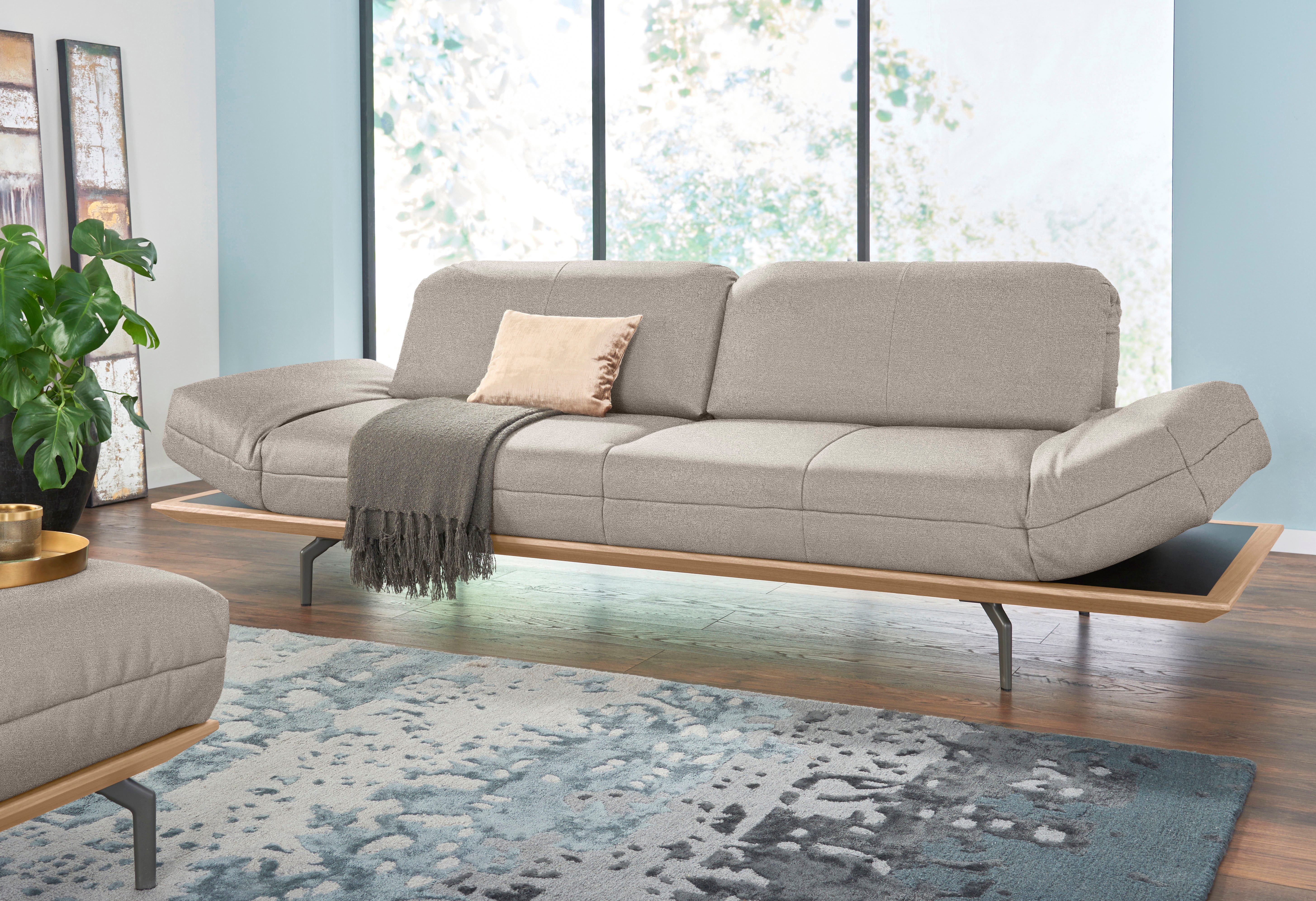 Creation BY ROLF BENZ 3-Sitzer CR.420, Designsofa, Loungesofa, in 2 Qualitäten, Holzrahmen in Eiche Natur oder Nußbaum, Breite 232 cm