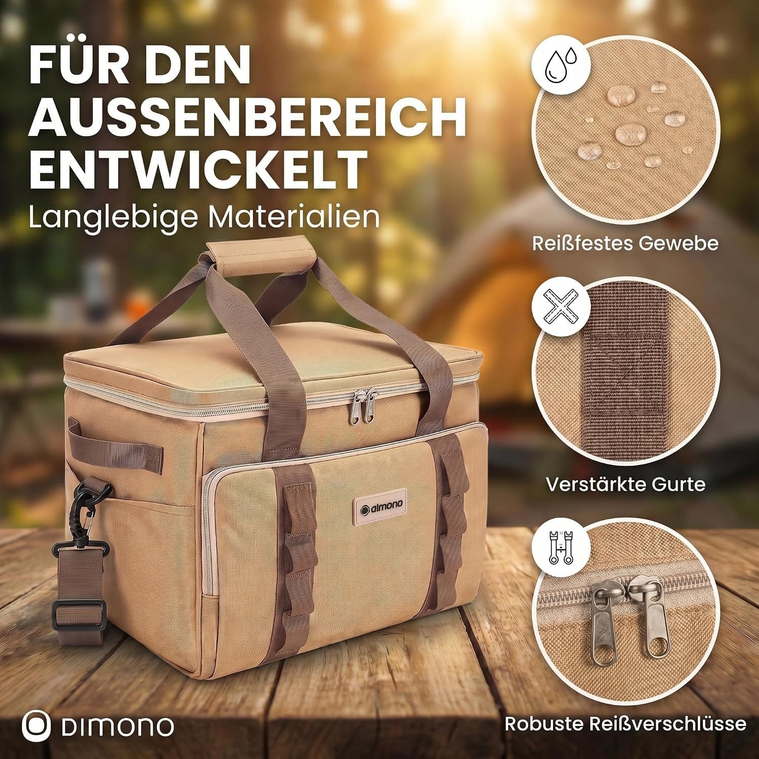 Goods+Gadgets Thermobehälter Kühltasche wasserdicht Thermobehälter Isoliertasche Camping & Picknick, Polyestergewebe, (XXL, Isotasche), Camping-Tasche Wärmetasche