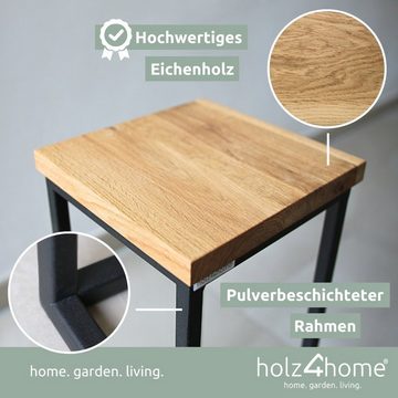 holz4home Dekoablage Blumenständer 50 cm Eiche natur geölt mit Metallgestell holz4home®