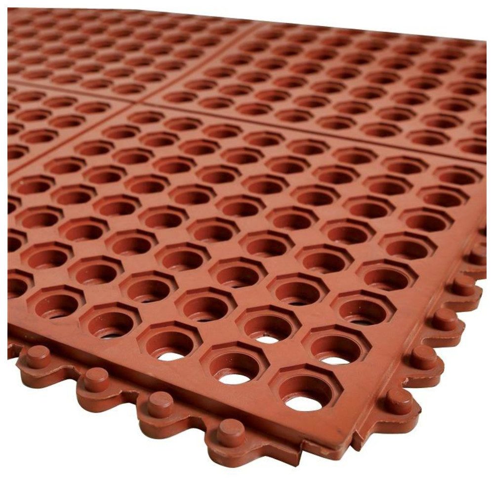 Neutral Bodenschutzmatte Gummi-Steckmatte, rot NBR/SBR, 900 x 900 x 14 mm