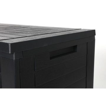 BURI Auflagenbox Balkon-Truhe Holzoptik Aufbewahrunsbox Kissentruhe Auflagenbox Gartent
