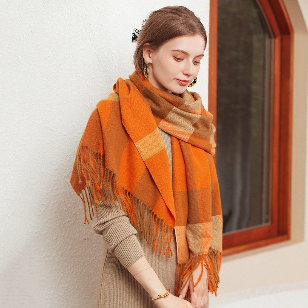 XDeer Wollschal Damen Schal,Winter Schal Poncho mit Fransen,kuschelweich Ka günstig online kaufen