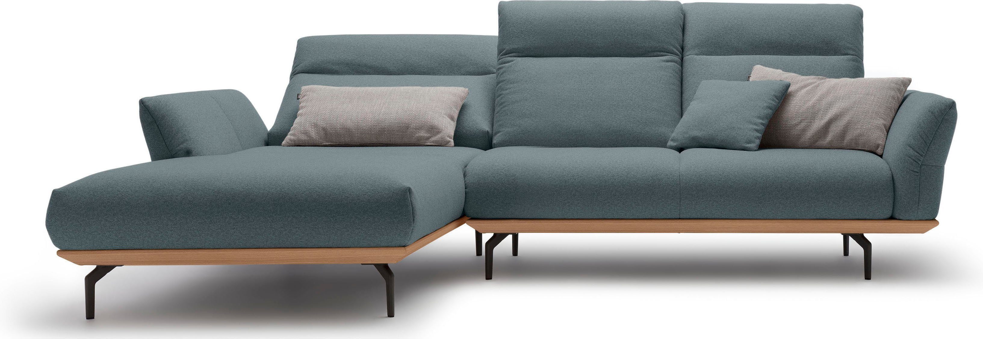 hülsta sofa Ecksofa hs.460, Sockel in Eiche, Alugussfüße in umbragrau, Breite 298 cm | Ecksofas