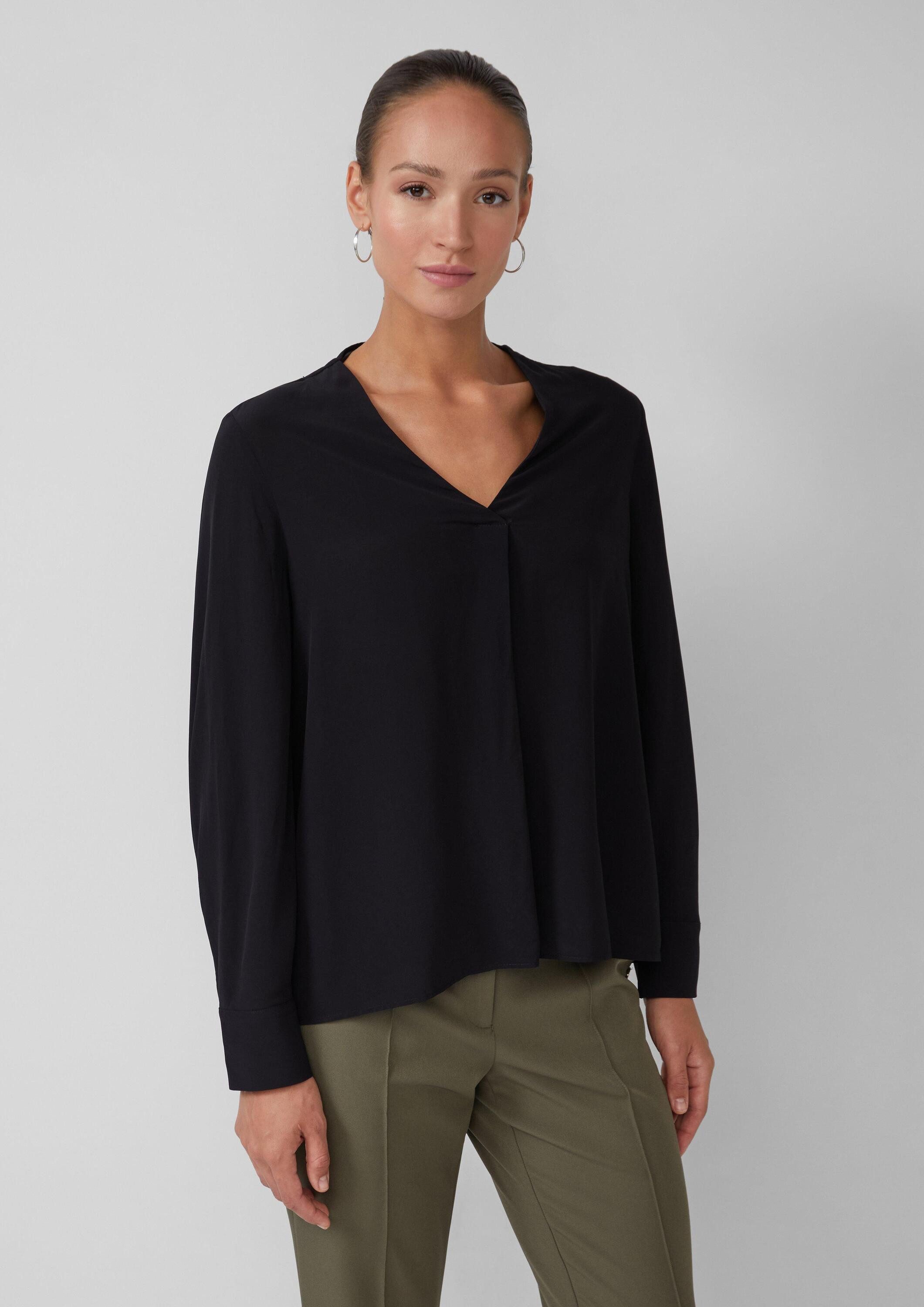 s.Oliver Langarmbluse Bluse Semitransparente Tunika-Bluse aus Viskose günstig online kaufen