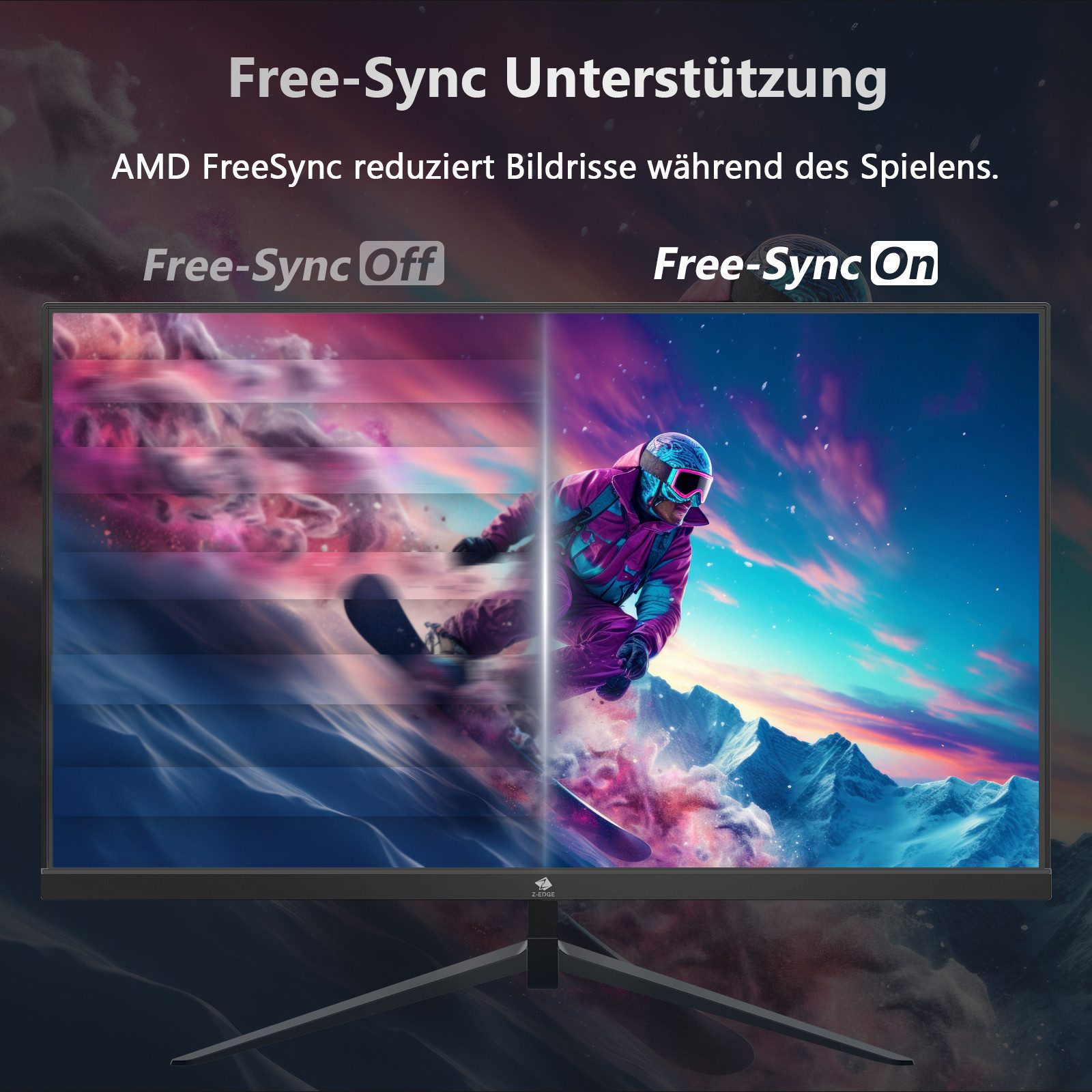 Z-EDGE 24.5" 300Hz (DP) IPS FHD LED 1ms 300cd/m² 16:9 Gaming-Monitor (62,2 cm/24.5 ", 1920 x 1080 px, Full HD, 1 ms Reaktionszeit, 300 Hz, IPS)