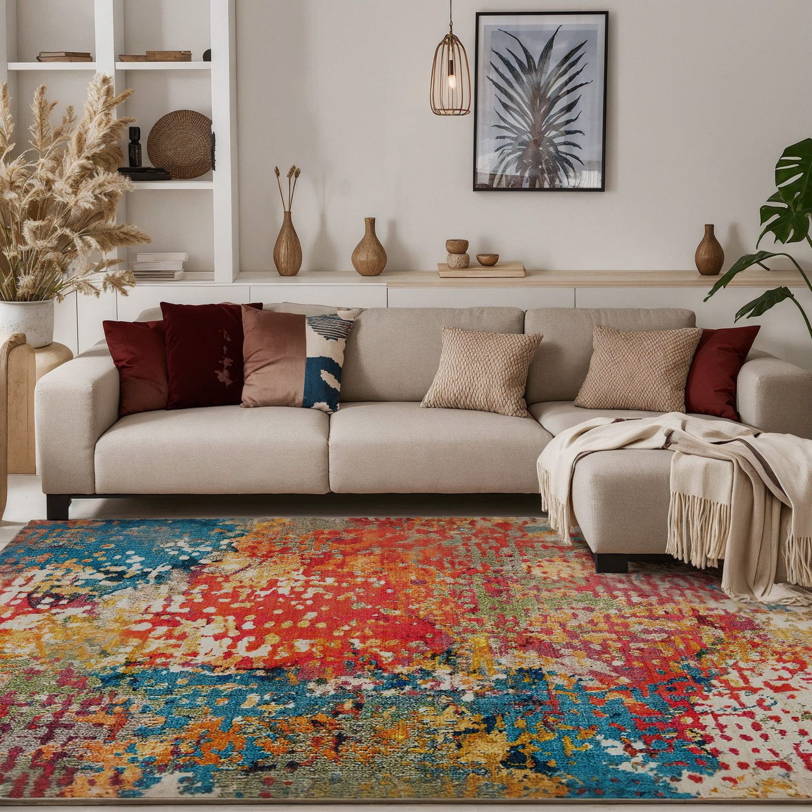 Celya Teppich Rechteckiger Teppich Wohnzimmer,Höhe:5,3 mm,Kurzflor-Wohnzimm günstig online kaufen