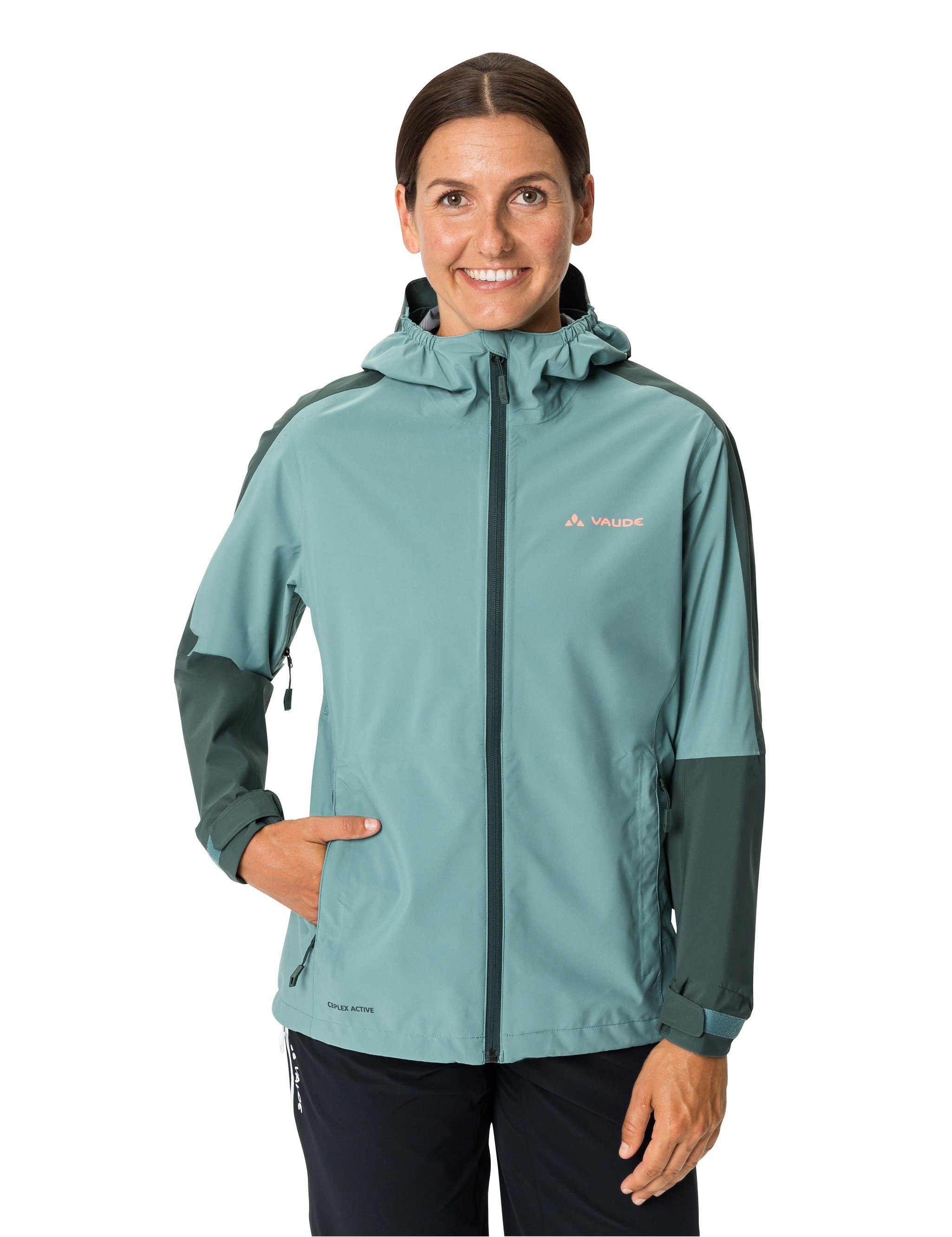 Outdoorjacke Women's dusty Klimaneutral kompensiert VAUDE moss Moab II Rain Jacket (1-St)