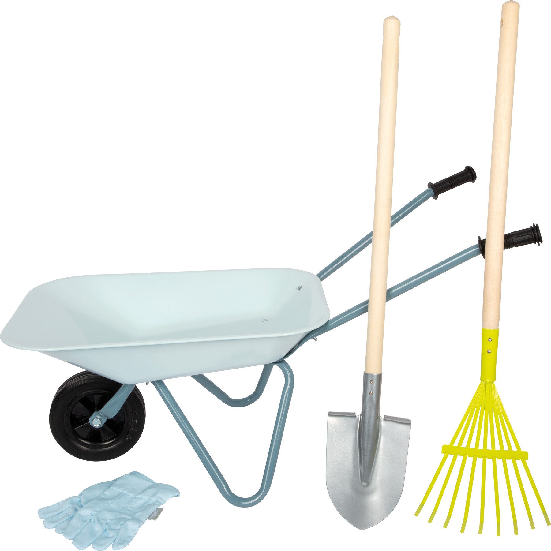 Small Foot Schubkarre Gartenwerkzeug-Set mit Schubkarre, (Set, 4-tlg), für Kinder; mit Gartenwerkzeug