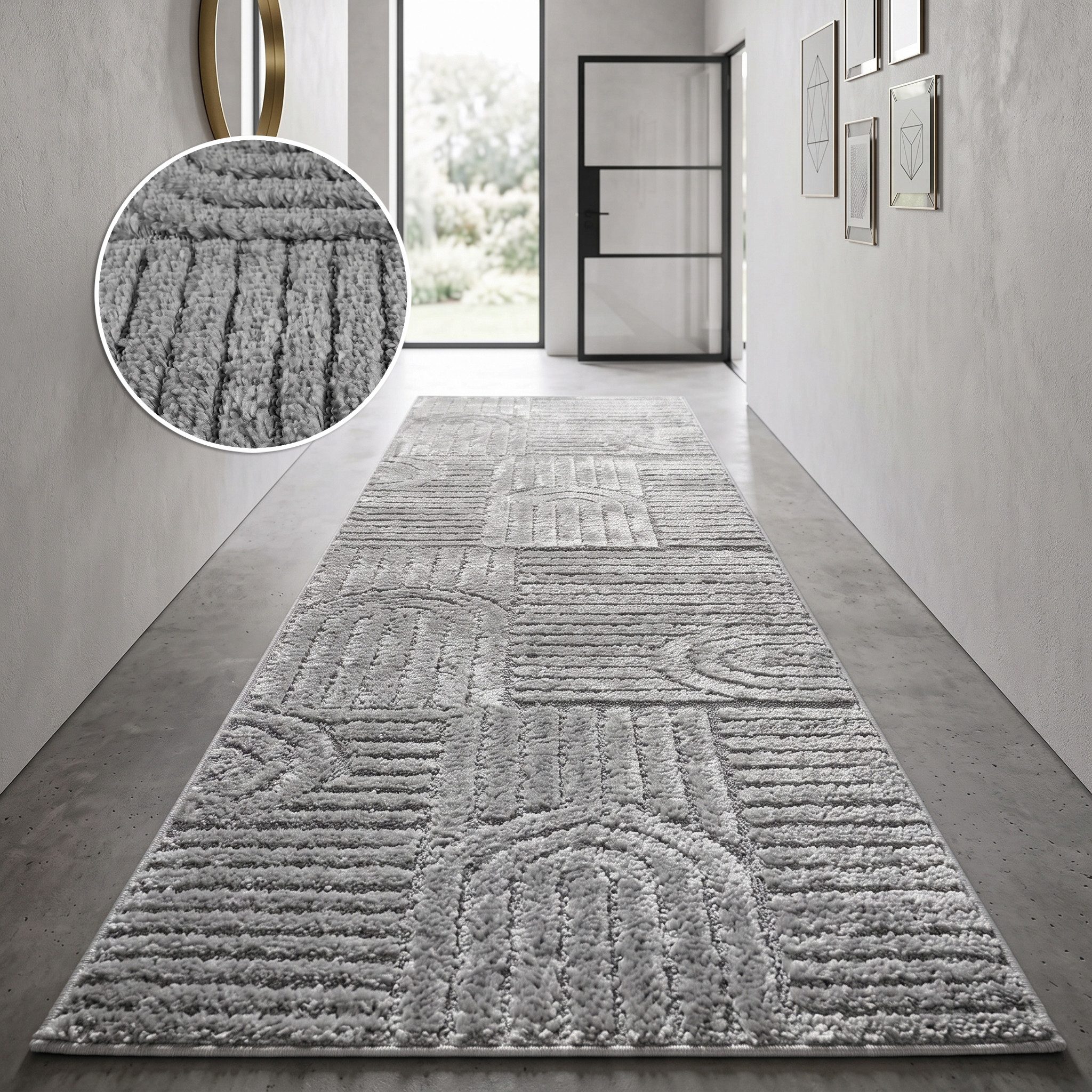OTTO home Teppich Jonne, Boho-Design, Scandi, Designteppich, rechteckig, Höhe: 20 mm, Hoch-Tief, 3D Optik, skandinavischer Stil, Wohnzimmer, Schlafzimmer