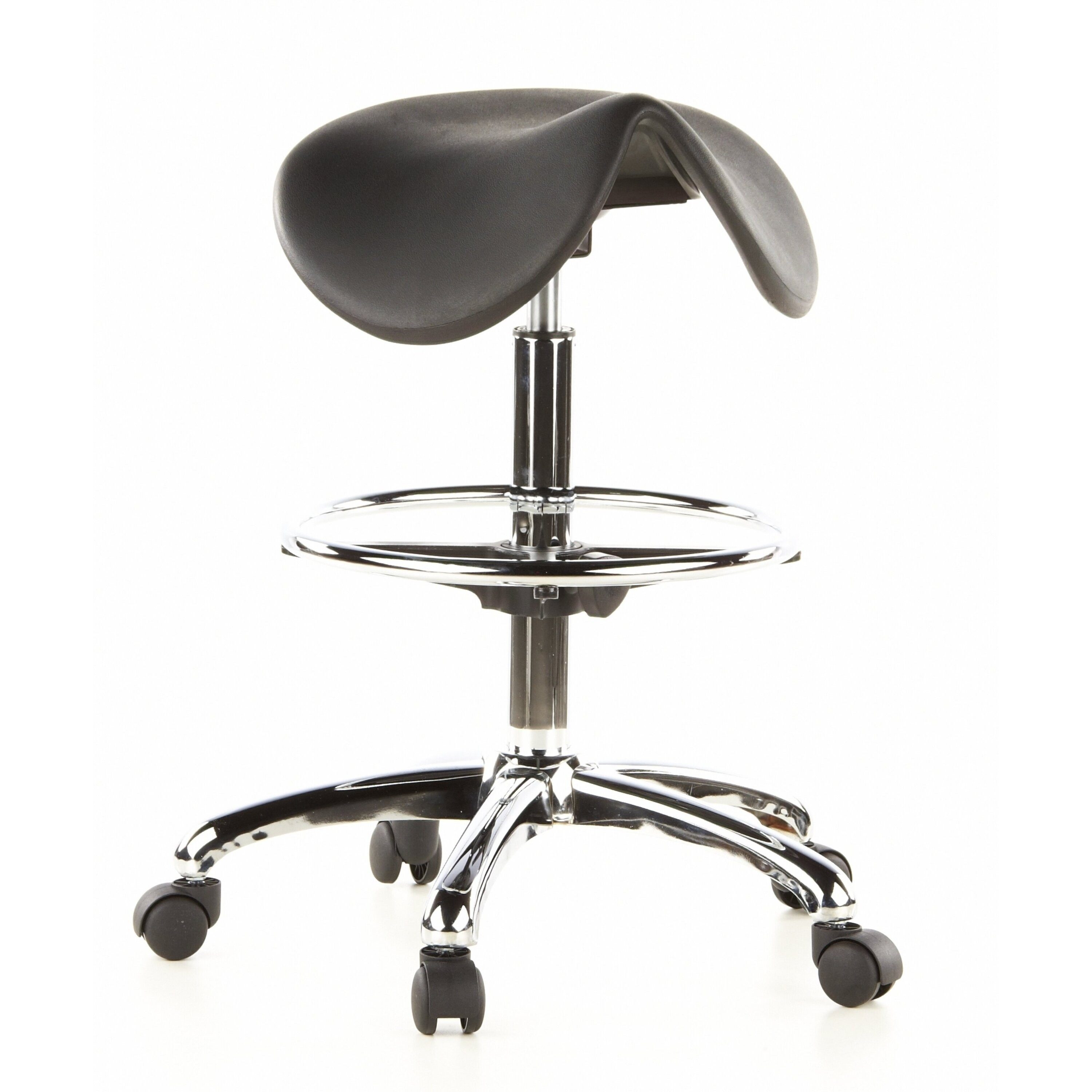 hjh OFFICE Drehhocker TOP WORK 13 Hocker Hartschaum Höhe 60.0 - 85.0 cm, Rollhocker