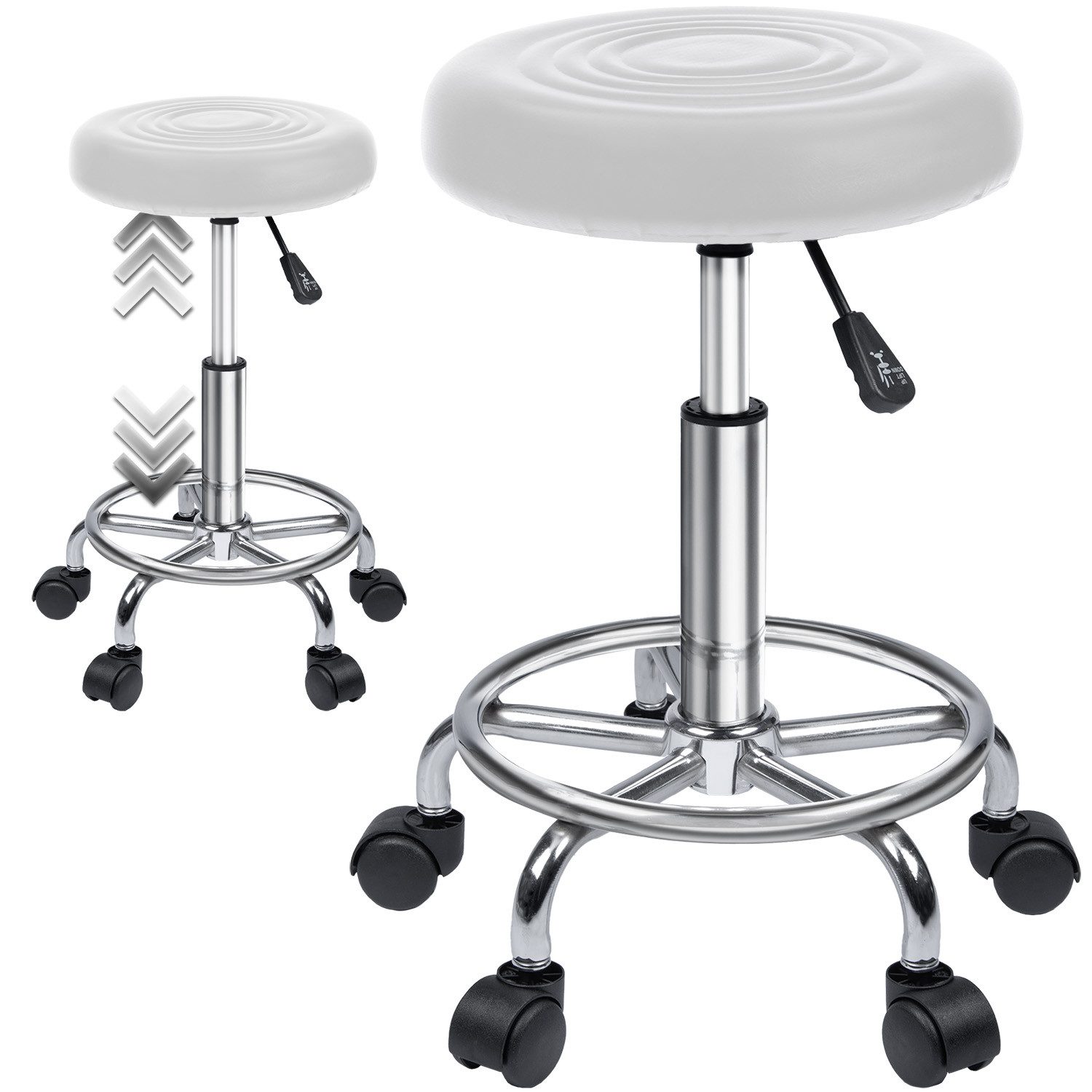 Goods+Gadgets Drehhocker Rollbarer Ergonomie Arbeitshocker (höhenverstellba günstig online kaufen