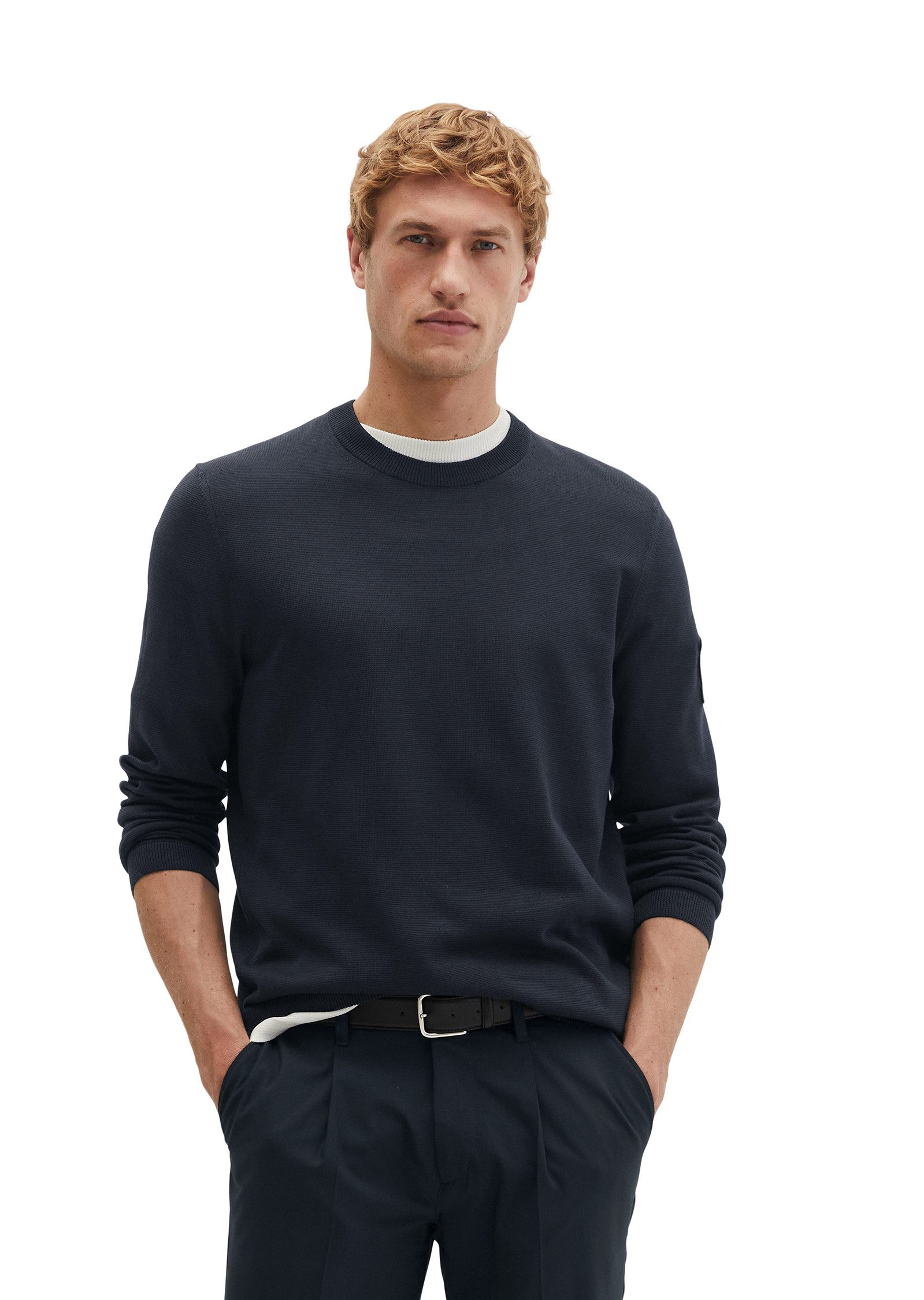 Marc O'Polo Rundhalspullover DFB Travel Collection aus reiner Bio-Baumwolle