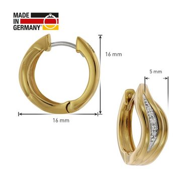 Acalee Paar Creolen Creolen Gold 333 mit Zirkonia