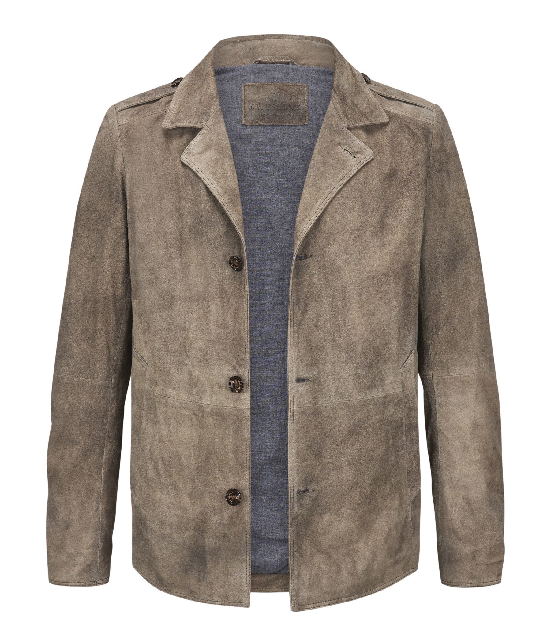 Milestone Lederjacke MSAdrian Edles Ziegenvelours im klassischen Military Stil