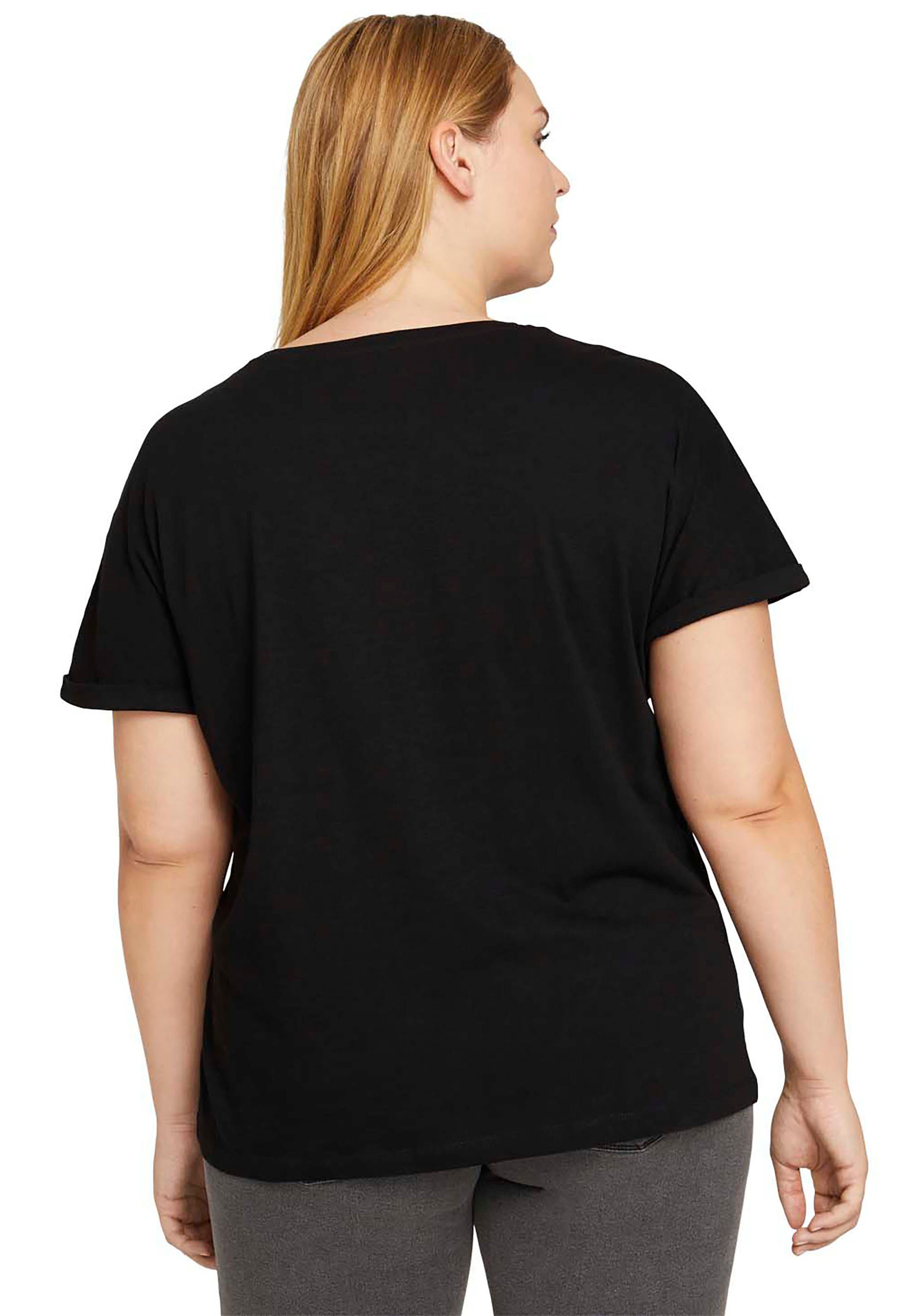 T-Shirt Stickerei kleiner mit TOM schwarz PLUS TAILOR