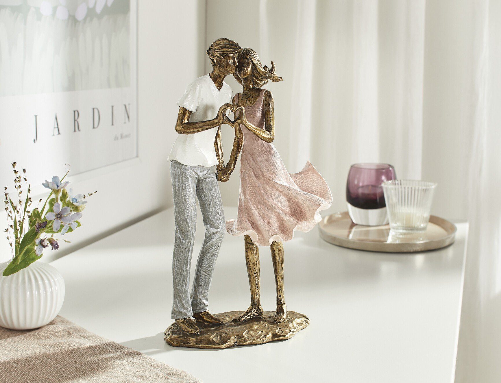 Dekoleidenschaft Dekofigur Liebespaar "Nostalgie" in Bronze Optik & zarten günstig online kaufen