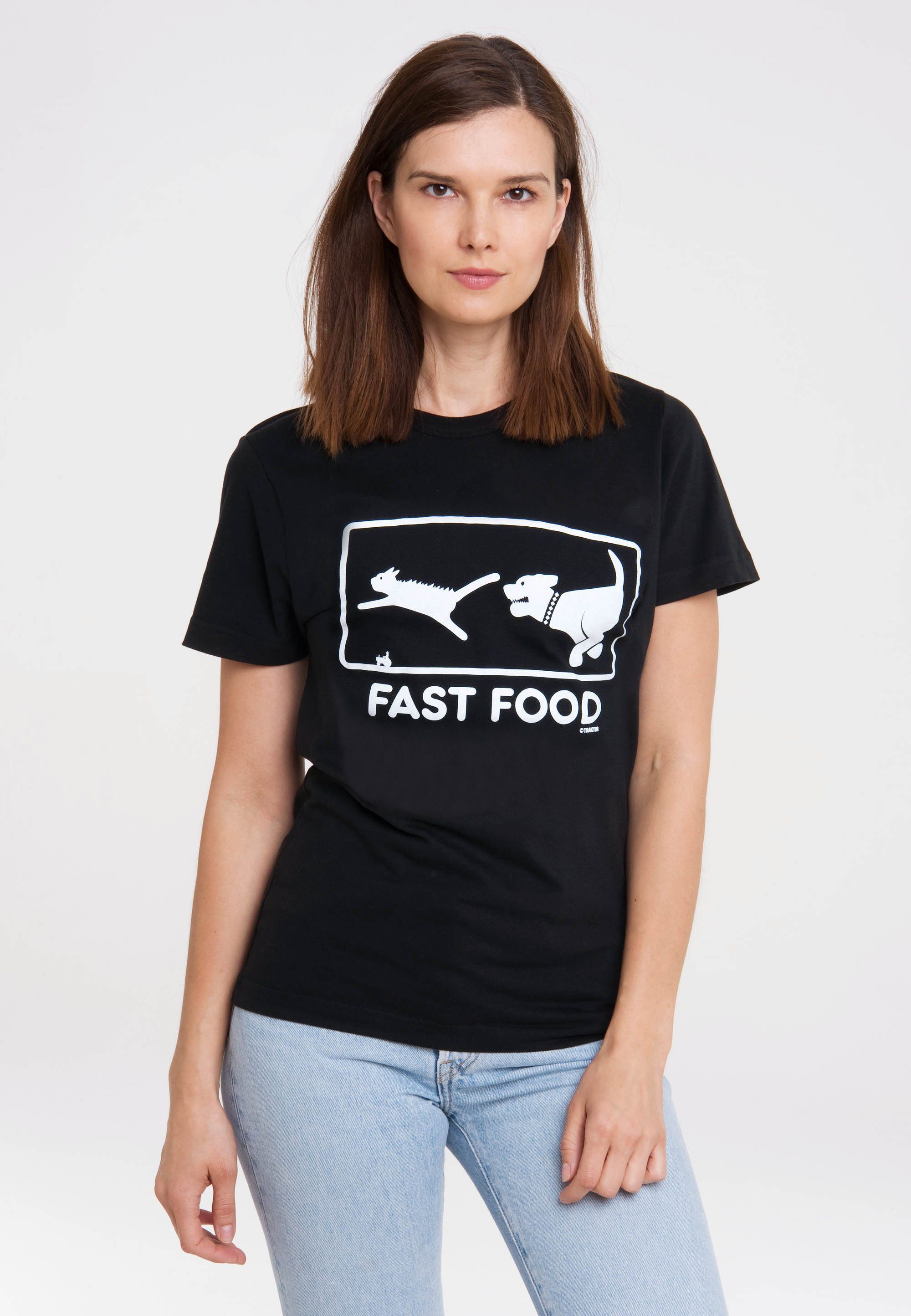 Fast mit Print LOGOSHIRT lustigem T-Shirt Food