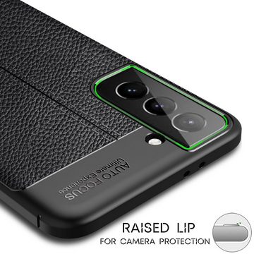 Nalia Smartphone-Hülle Samsung Galaxy S21, Leder-Look Silikon Hülle / Anti-Fingerabdruck / Kratzfest / Rutschfest