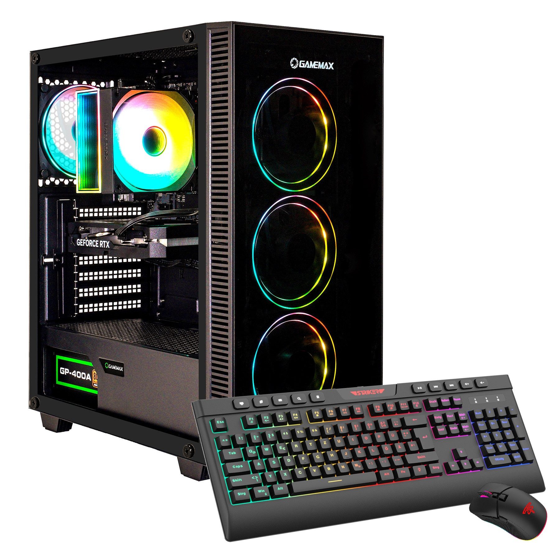 GAMEMAX Draco XD 7799 Ryzen 5 7500F RTX 5060Ti 16GB DDR5 1TB SSD RTX 5060Ti Gaming-PC (AMD Ryzen 5 7500F, RTX 5060 Ti, 16 GB RAM, 1000 GB SSD, Luftkühlung aktiv, Windows 11, DDR5 RAM)