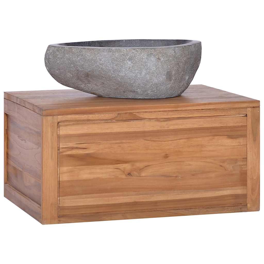 vidaXL Schranksystem Wand-Badschrank 60x45x30 cm Massivholz (1-St)
