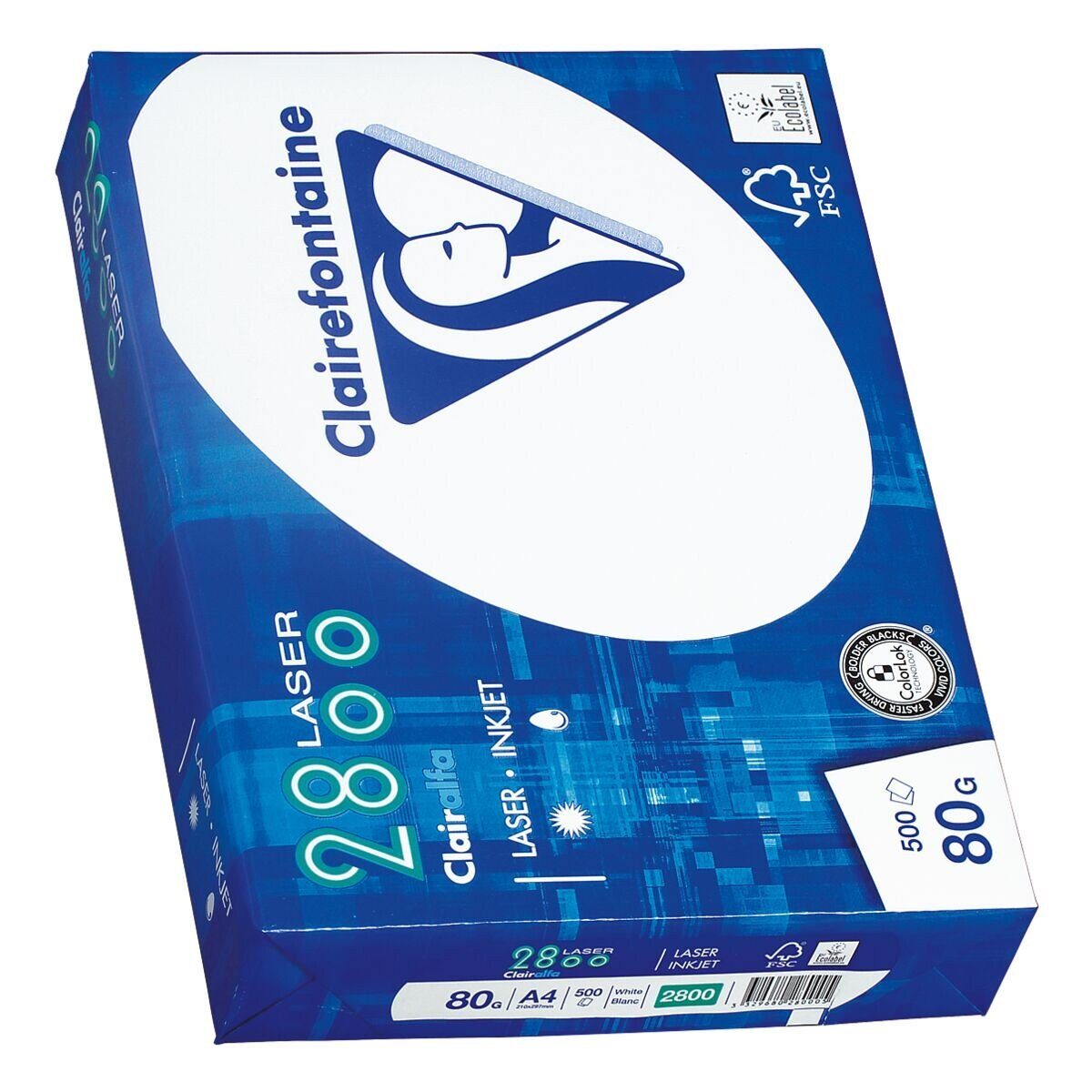 CLAIREFONTAINE Druckerpapier 2800, Format DIN A4, 80 g/m², 172 CIE, 500 Blatt