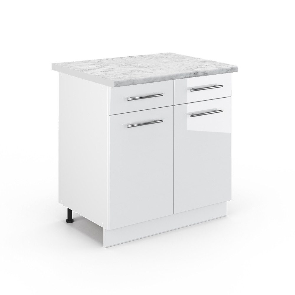 Vicco Unterschrank Fame-Line, Weiß Hochglanz/Weiß, 80 günstig online kaufen