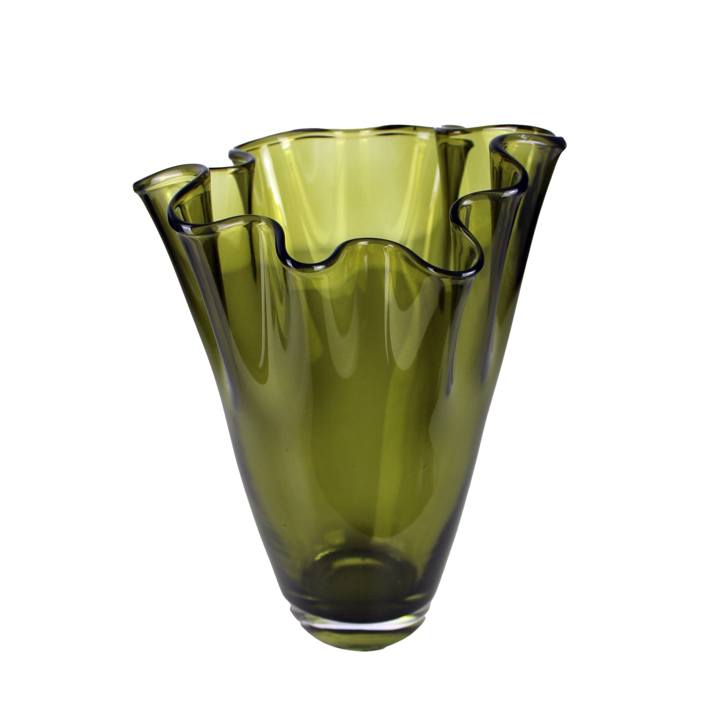 (1 mundgeblasene Stück, Signature Glasvase Premiumqualität Home St., Tischvase in grün Collection 1x Europa, Glasvase), 1 in Handgefertigt