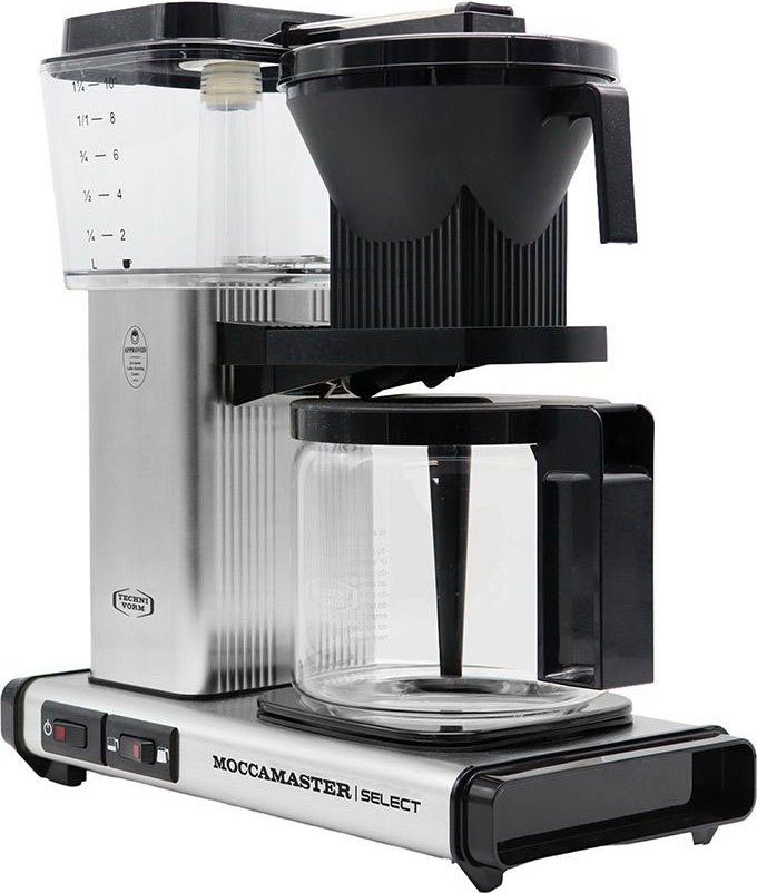 Filterkaffeemaschine 1,25l brushed, Select Papierfilter Moccamaster 1x4 KBG Kaffeekanne,