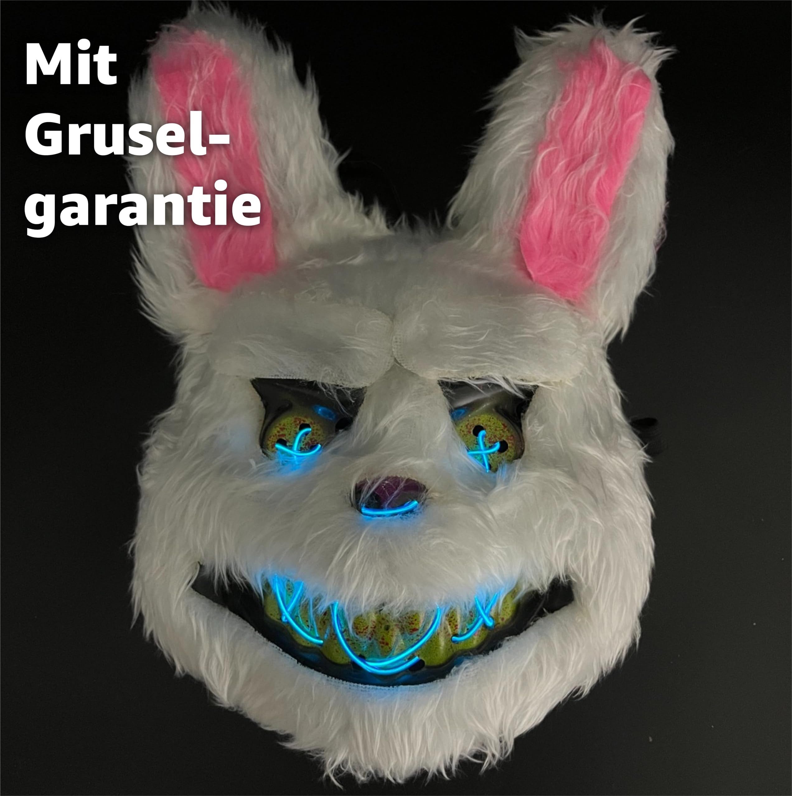 TK Gruppe Verkleidungsmaske LED Horror Maske inspiriert von Purge – mit 3 Leuchtmodi, (Packung), Steubar - drei Lichteffekten