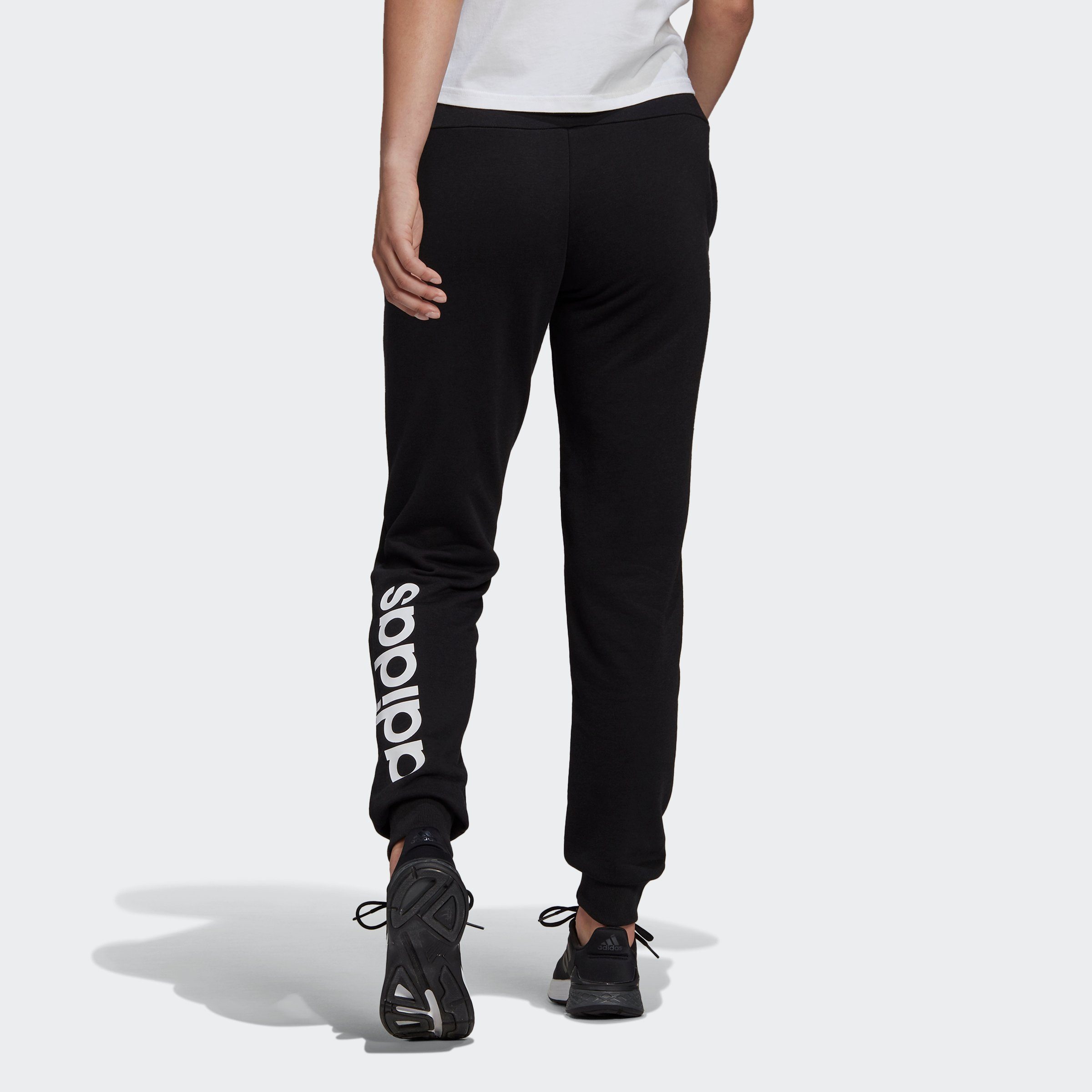 adidas Sportswear Sporthose ESSENTIALS FRENCH TERRY LOGO HOSE (1-tlg) BLACK/WHITE
